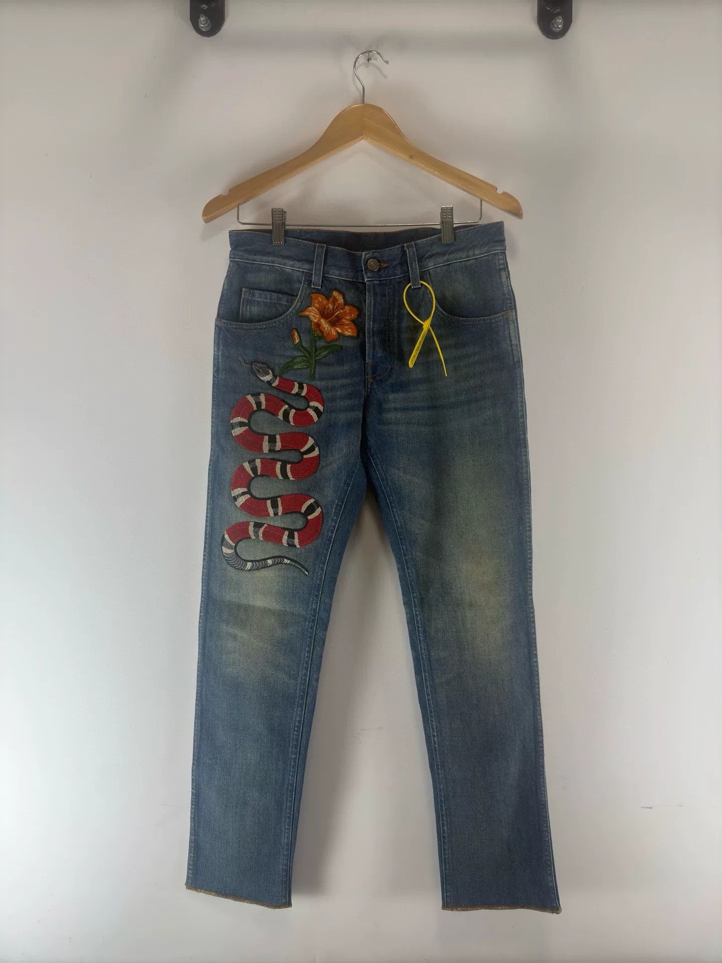 Gucci gucci floral print zip-up denim pants Size US 30 / EU 46 - 1 Thumbnail