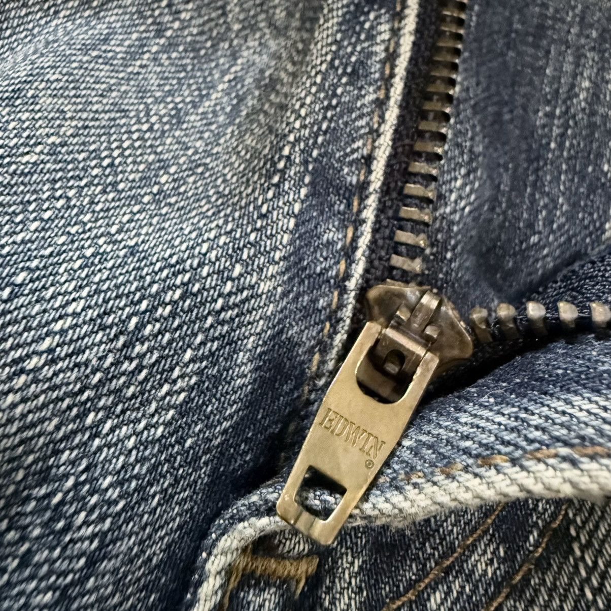 Edwin Vintage 90s Edwin 503 Rebel Distressed Dirty Wash Fade Denim Size US 34 / EU 50 - 17 Thumbnail