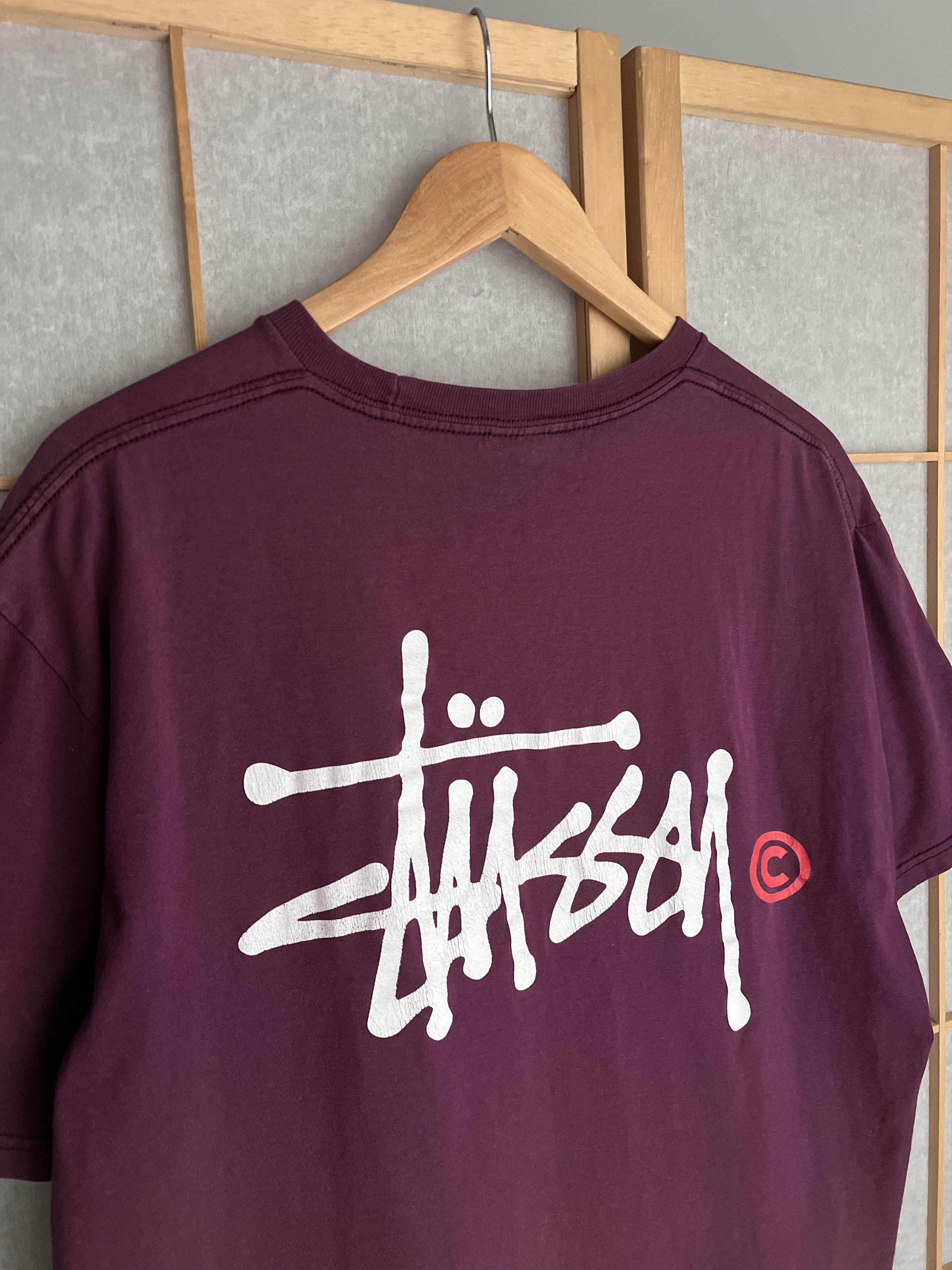 Stussy Crazy Stussy sunfaded burgundy vintage big back logo t shirt Size US L / EU 52-54 / 3 - 3 Thumbnail