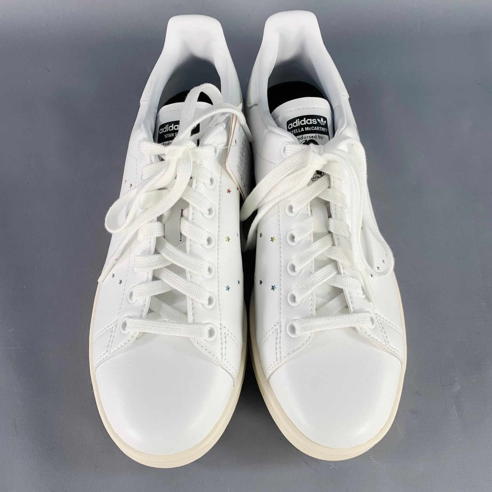 Adidas White Multi Color Leather Stars Lace-Up Low Top Sneakers Size US 8.5 / EU 41-42 - 5 Thumbnail