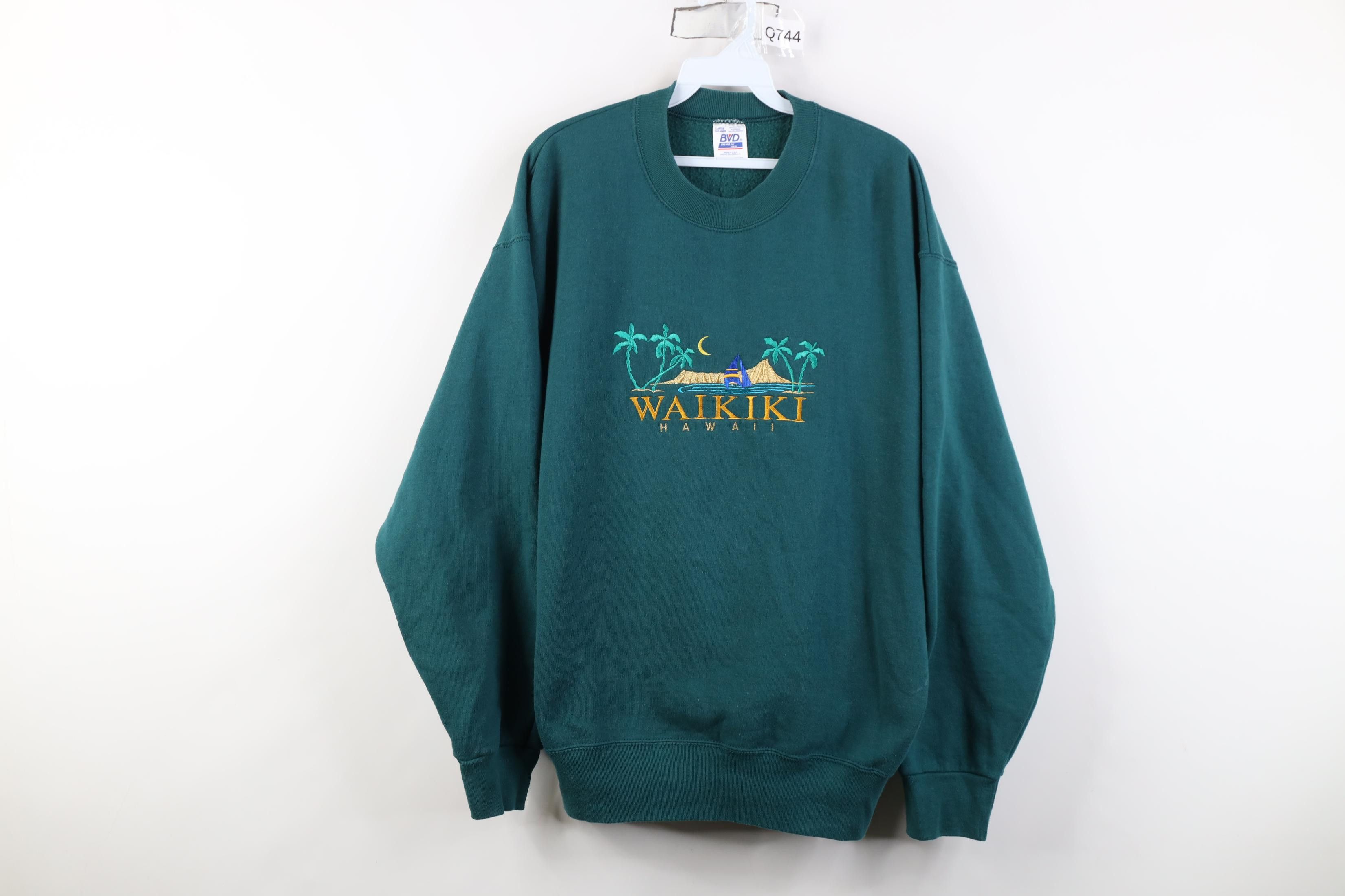 Vintage Vintage 90s Streetwear Waikiki Hawaii Sweatshirt USA Size US L / EU 52-54 / 3 - 1 Thumbnail