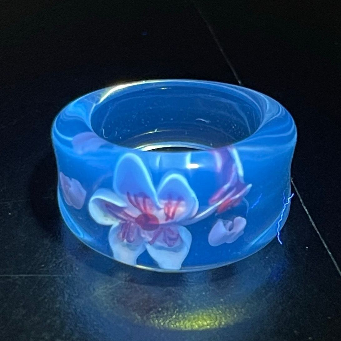 Other Reverse Carved Lucite Ring Pink Flower Statement MCM 6 Size ONE SIZE - 3 Thumbnail