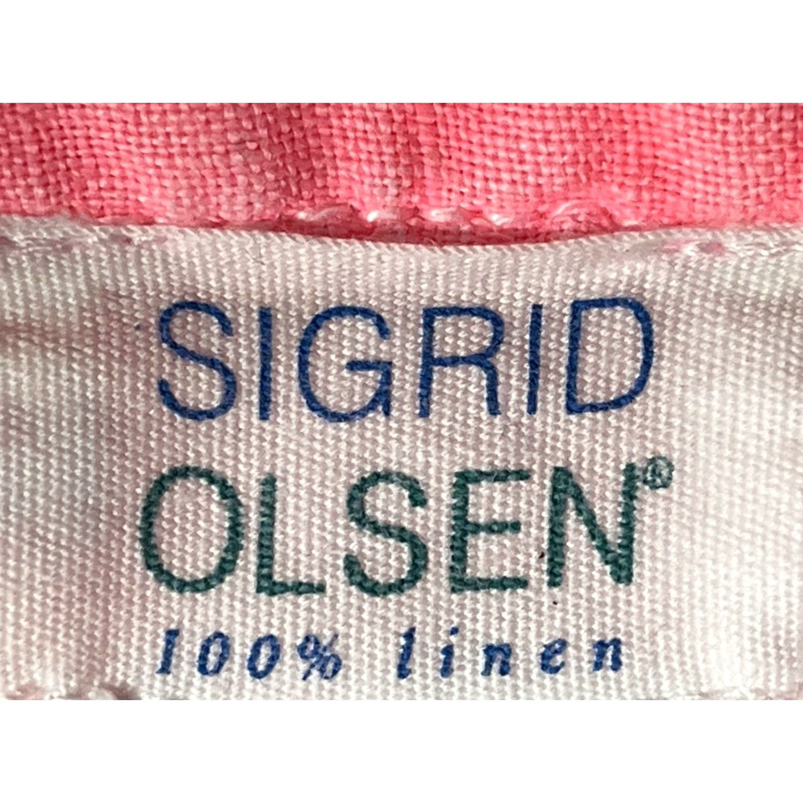 Pinko Sigrid Olsen Blouse Shirt Women XL Pink Linen Short Sleeve V-Neck Pullover Casual Travel Tunic Button Front Easy Care Lightweight Machine Washable Size XL / US 12-14 / IT 48-50 - 5 Thumbnail
