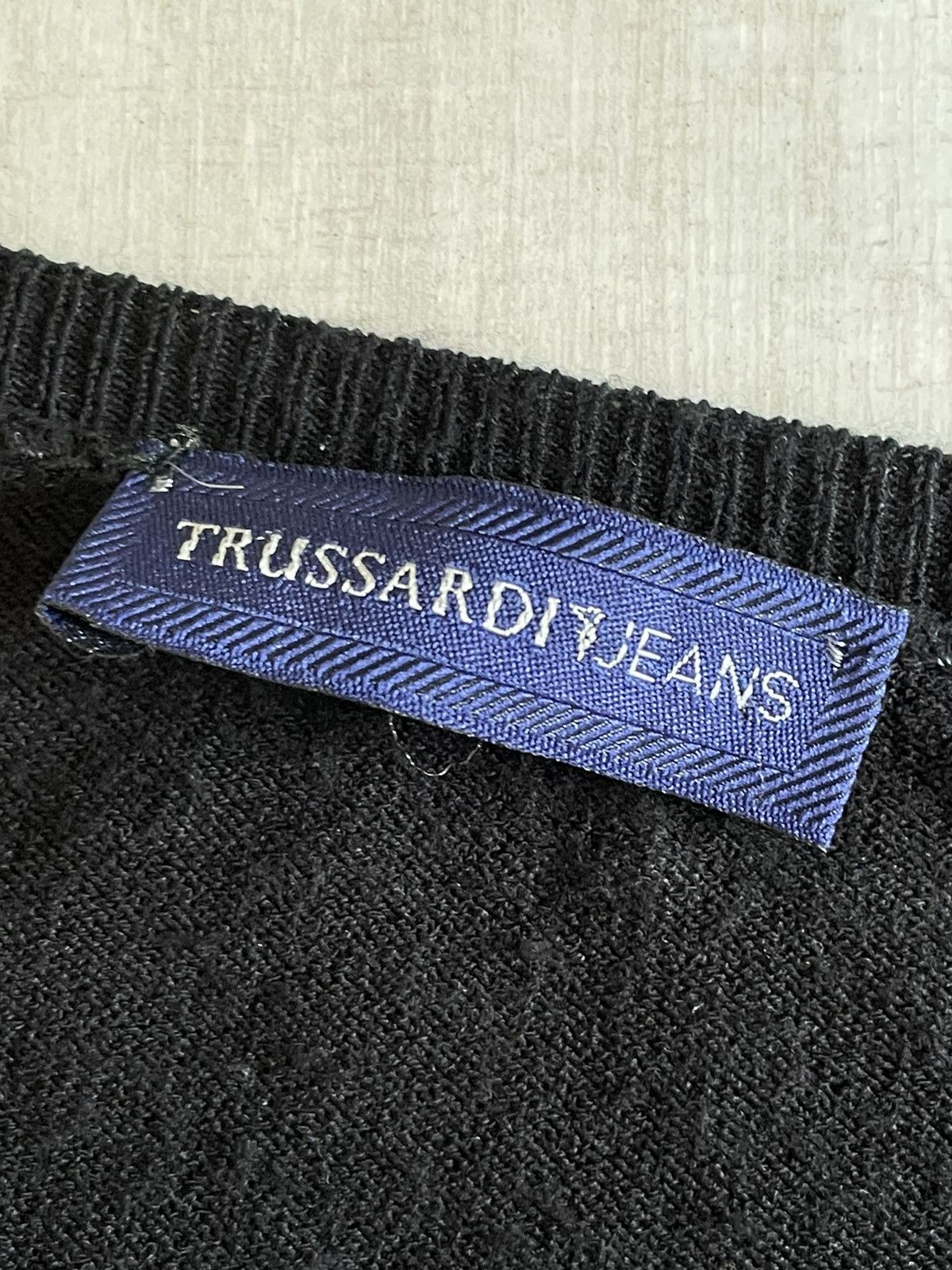 Trussardi Trussardi Jeans Cardigan Metal Logo Luxury RARE Size L / US 10 / IT 46 - 8 Thumbnail