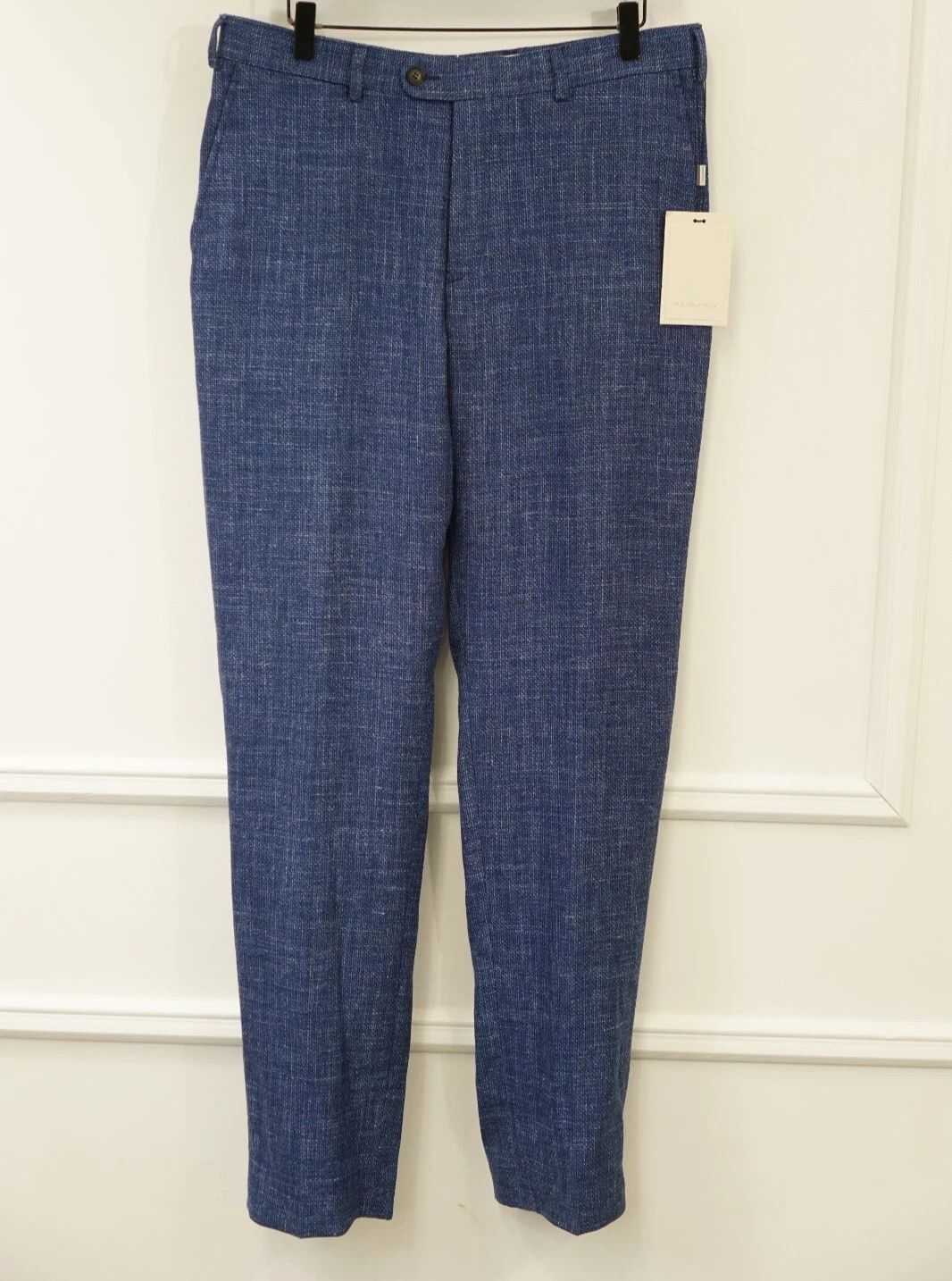 Suitsupply Men Suitsupply Bescia Trousers Wool Silk Linen Blue UK/US38 Size 38R - 1 Thumbnail