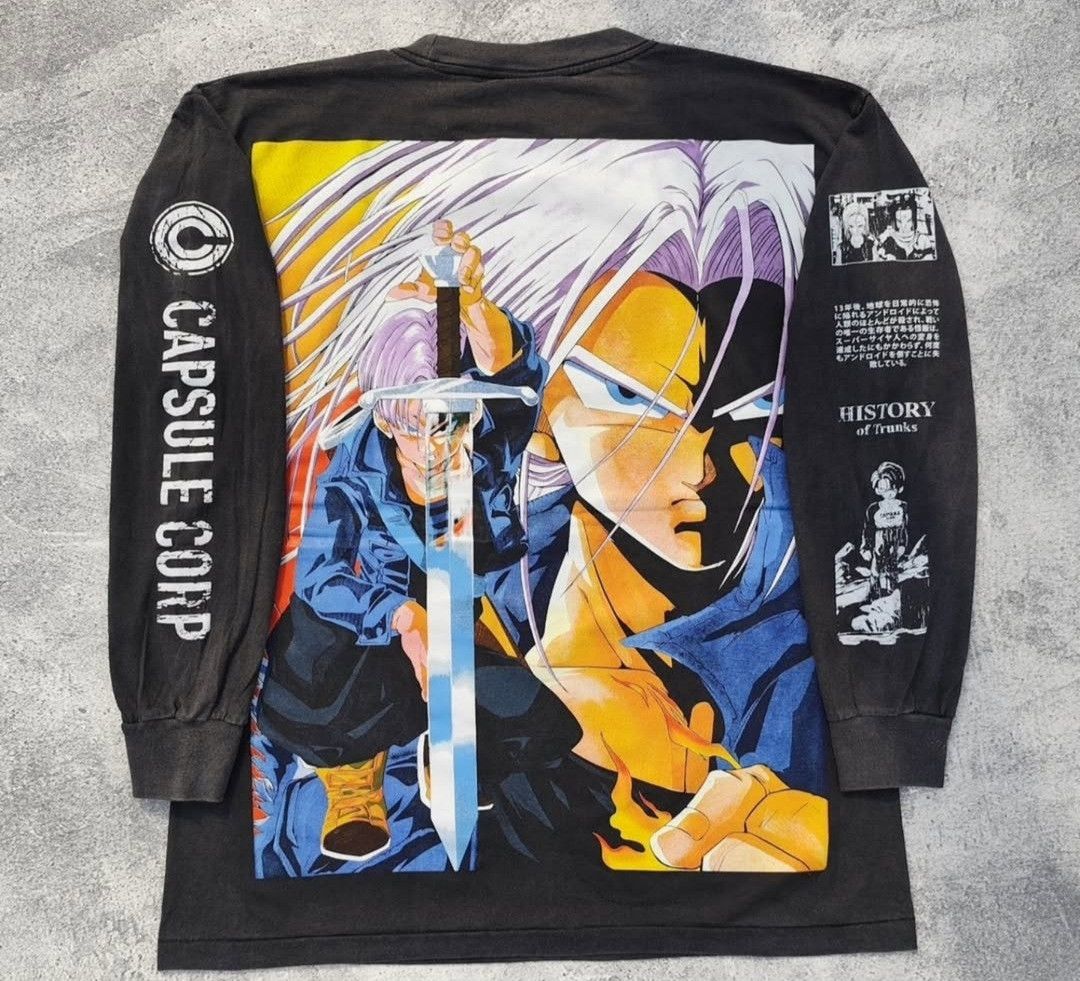 Anime Dragon Ball Trunks The Future Saiyan Big Face Longsleeve Size US XL / EU 56 / 4 - 2 Thumbnail