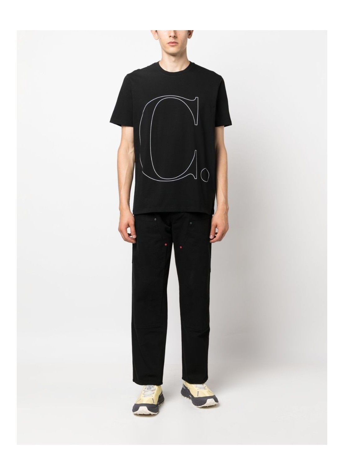 C.P. Company o1y1224 Logo Crewneck T-Shirt in Black Size US XXL / EU 58 / 5 - 2 Thumbnail