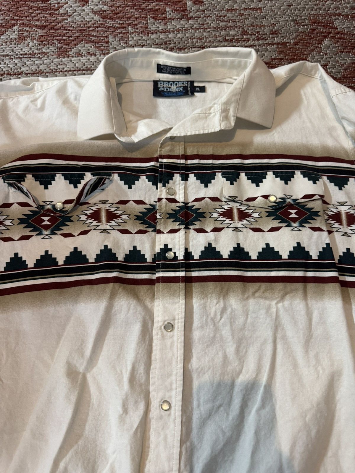 Vintage Brook and Dunn Pearl Snap Button SS Shirt XL Size US XL / EU 56 / 4 - 2 Thumbnail