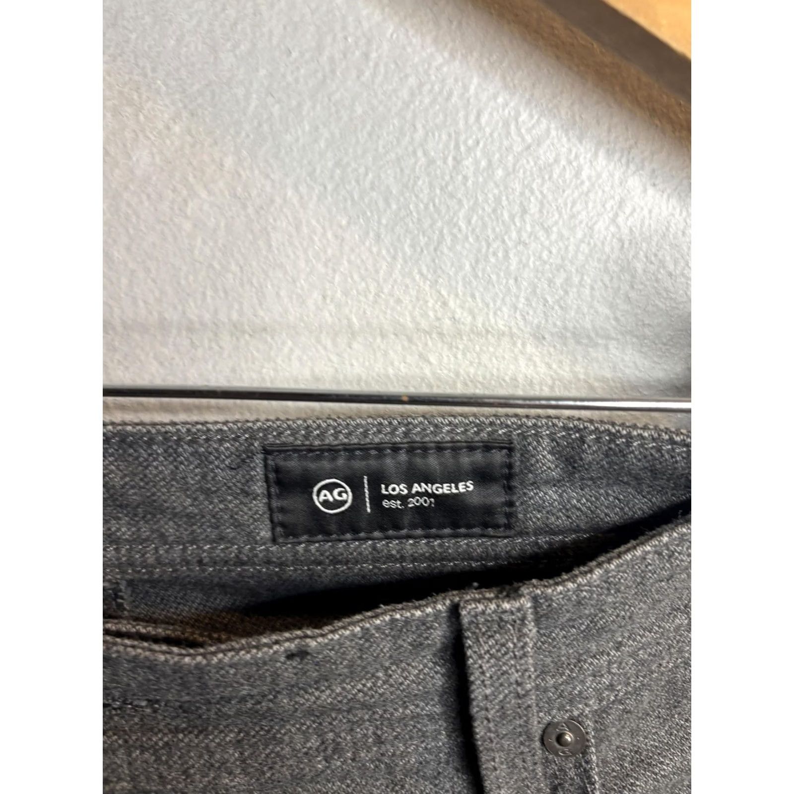 Denime AG Everett Slim Straight Jeans Mens 37x35 Gray Charcoal 5-Pocket Denim Zip Fly Mid Rise Size US 37 - 3 Thumbnail