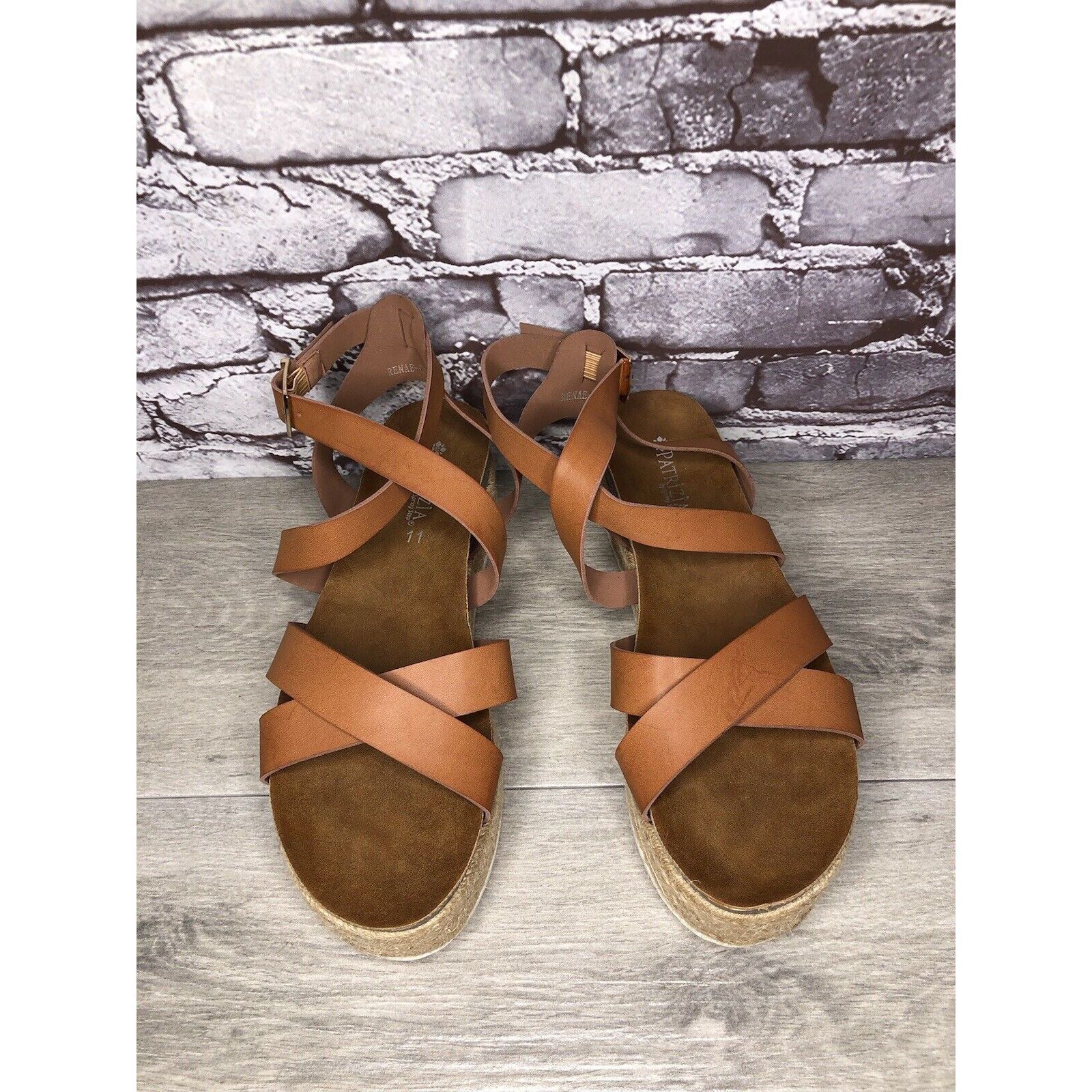 Other Patrizia Spring Step Renae Brown Leather Espadrilles Platfor Size US 11 / IT 41 - 15 Thumbnail
