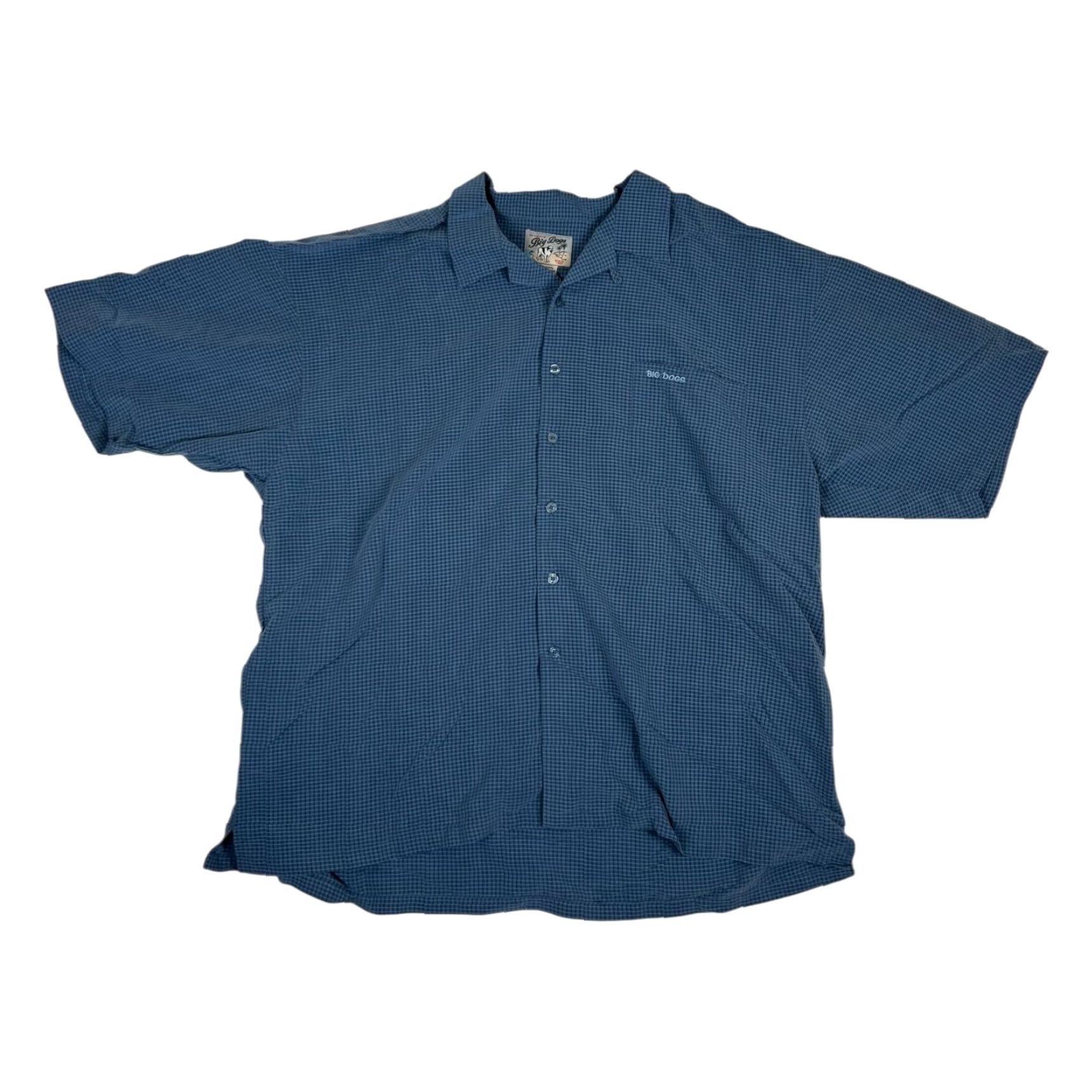 Big Dogs VINTAGE Big Dogs Shirt Short Sleeve Button-Up 3XL Blue Plaid Mens Size US XXL / EU 58 / 5 - 2 Thumbnail