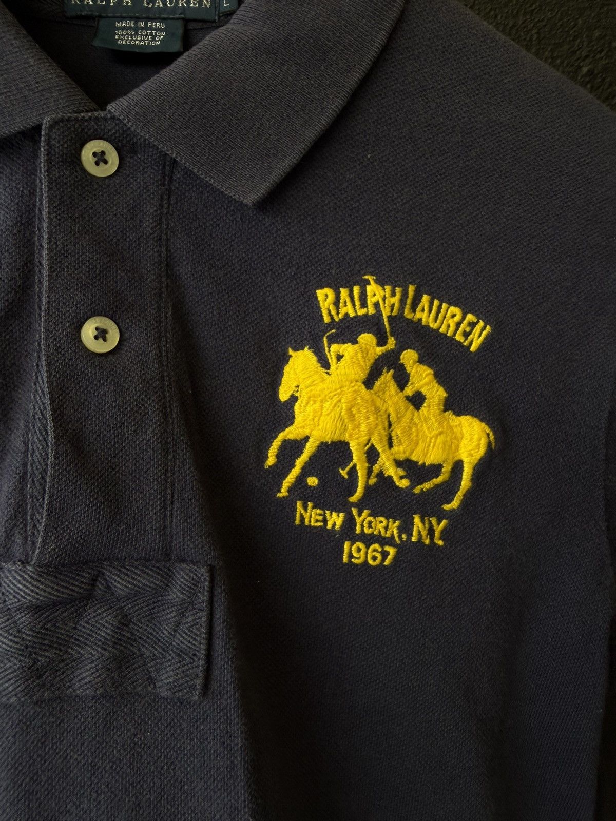 Polo Ralph Lauren Vintage Polo Ralph Lauren New York 2 big logo polo tee 90’s Size L / US 10 / IT 46 - 3 Thumbnail
