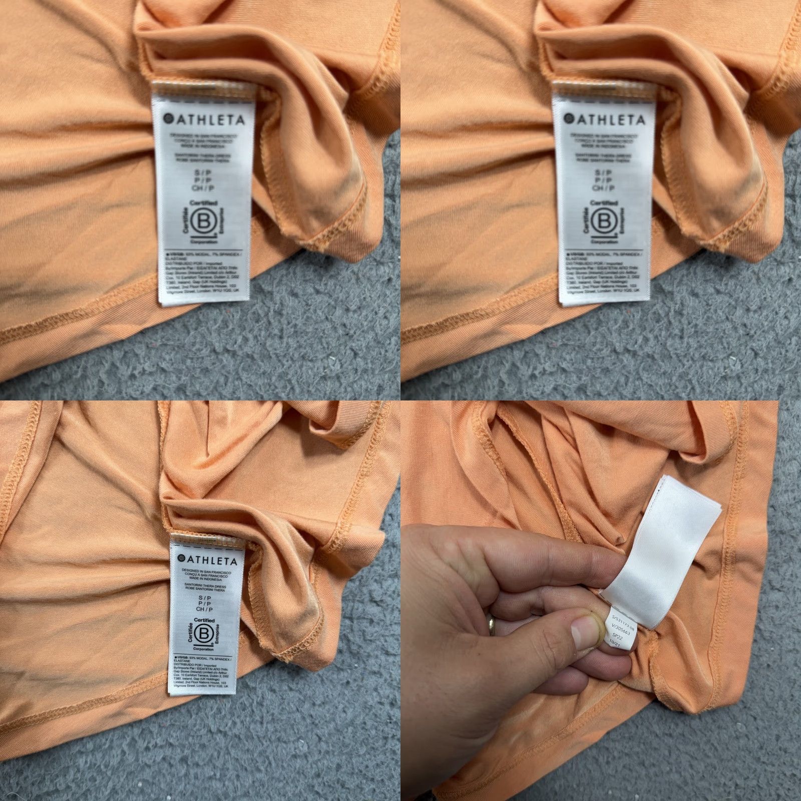 Athleta VINTAGE Athleta Tank Dress Orange Sleeveless Modal Knee Length PS Women - 531173-08 Size S / US 4 / IT 40 - 8 Thumbnail