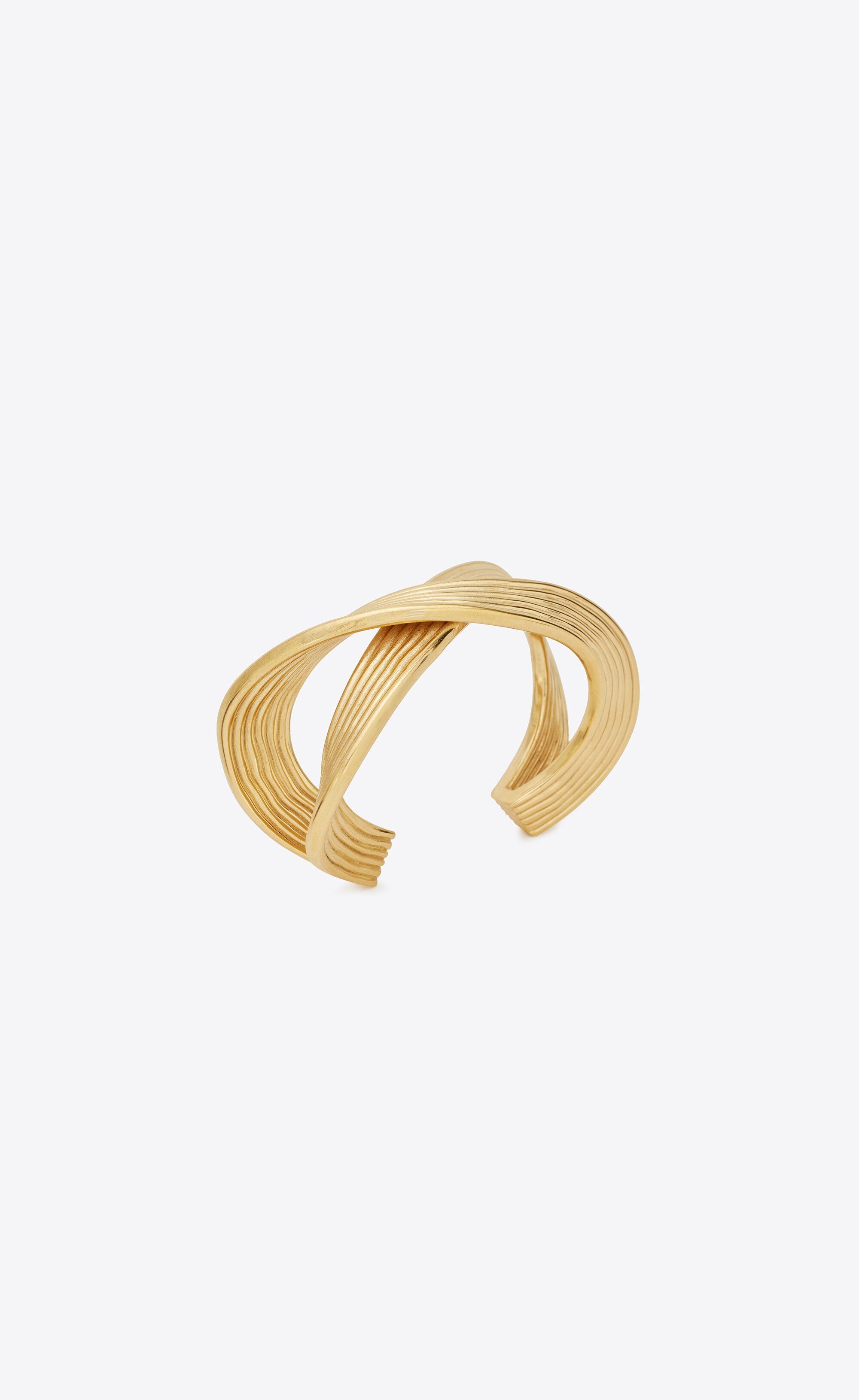 Saint Laurent Paris o1b1hav110725 Size: M / 739383 Link Cuff in Metal in Gold Size ONE SIZE - 1 Thumbnail