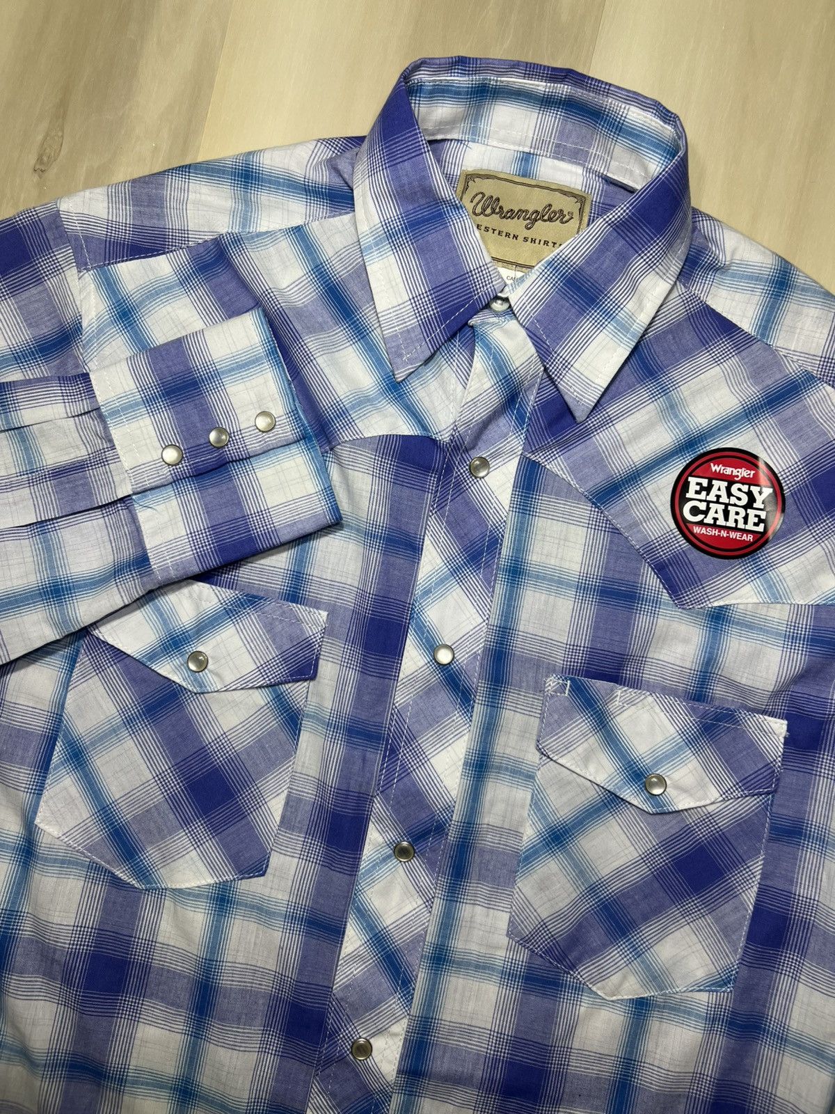 Wrangler Wrangler Western Shirt Men’s Sz Small Blue Plaid Pearl Snap Size US S / EU 44-46 / 1 - 1 Thumbnail