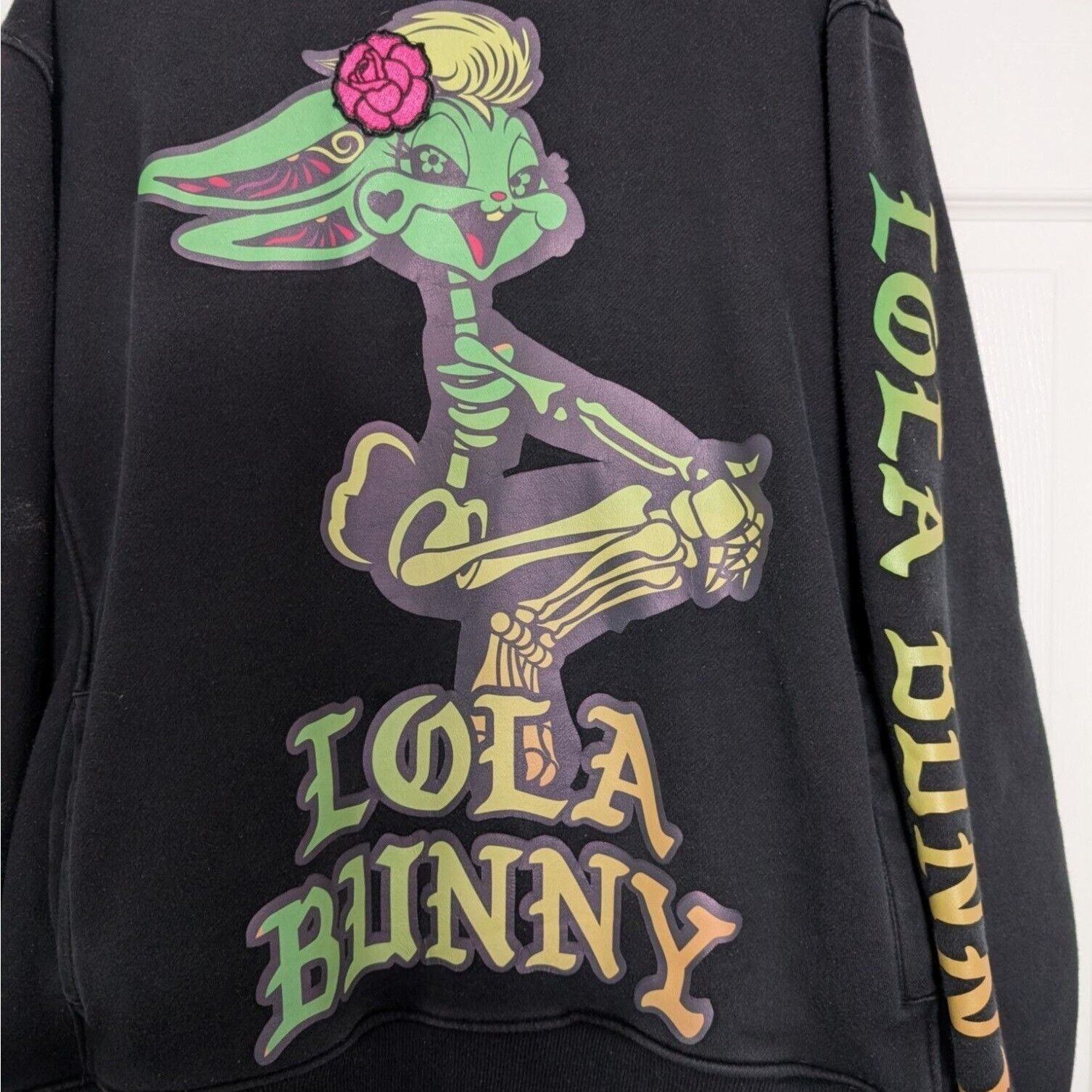 Designer Lola Bunny Skeleton Hoodie Womens Size XL Black Looney Tunes Size XL / US 12-14 / IT 48-50 - 3 Thumbnail