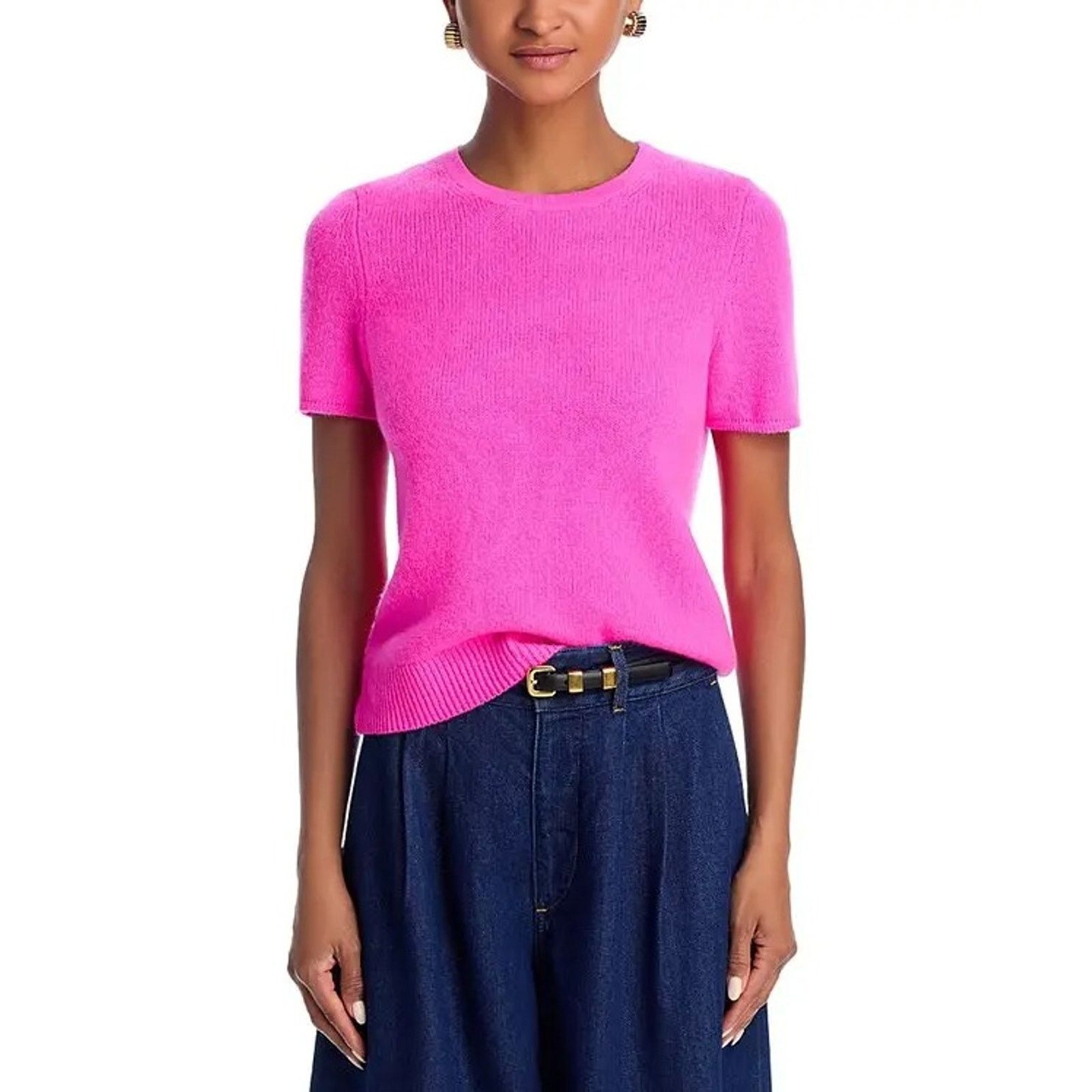 C by Bloomingdale's Women Cashmere Short Sleeve Top Size XL