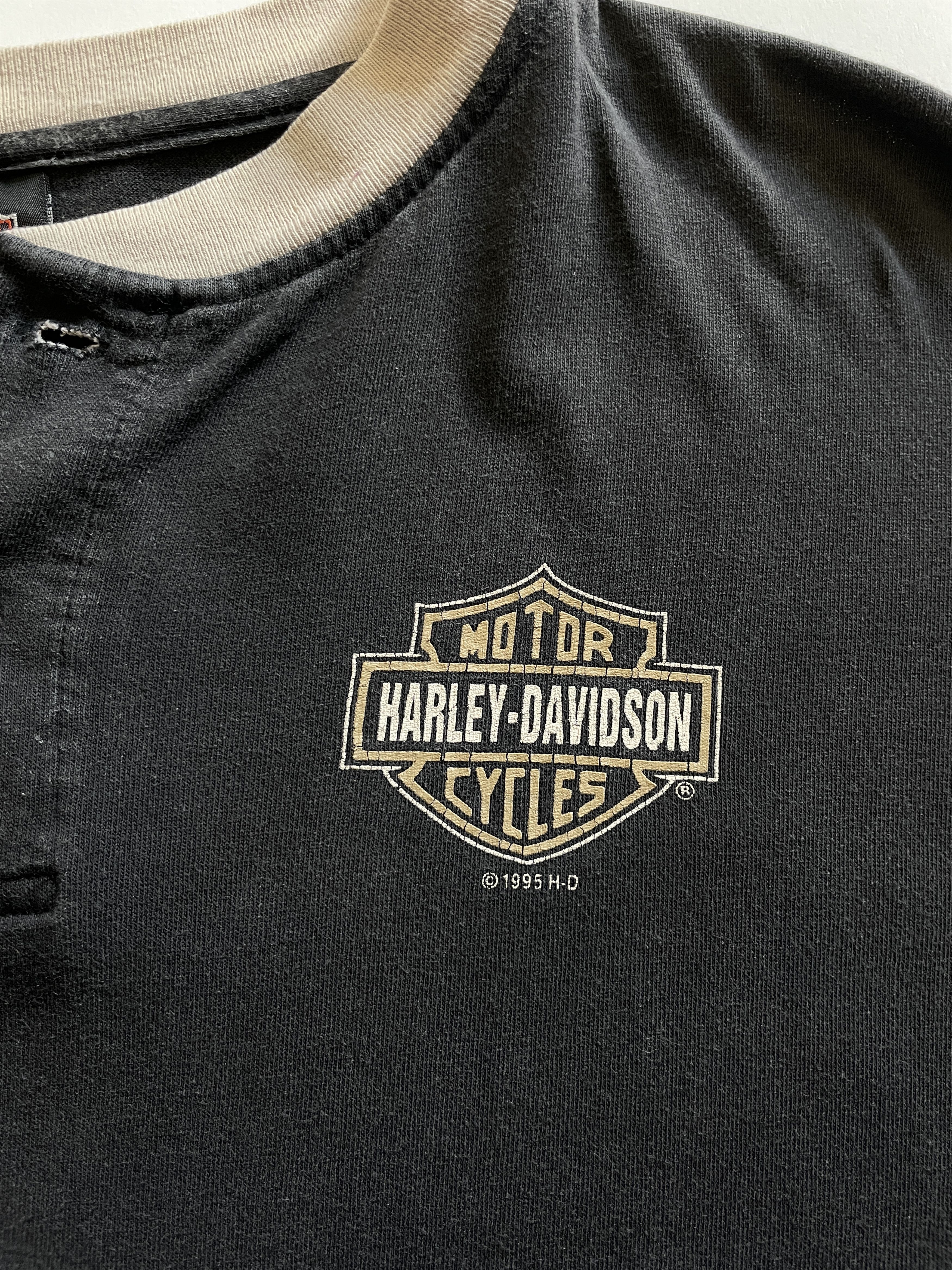 Harley Davidson 1995 Single Stitch Harley Davidson Two Tone Florida TShirt Size US XL / EU 56 / 4 - 2 Thumbnail