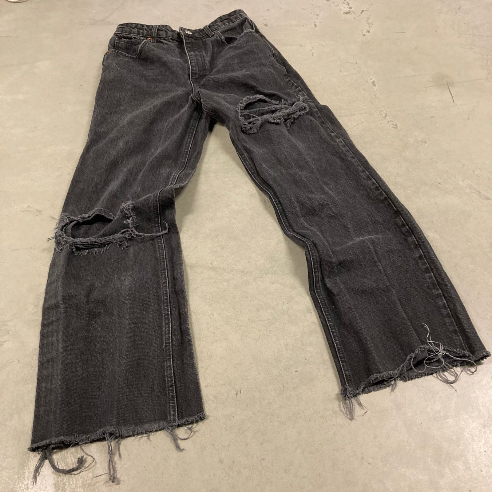 Vintage Baggy Y2K Zara black Jeans 27x29 Size US 27 - 1 Thumbnail