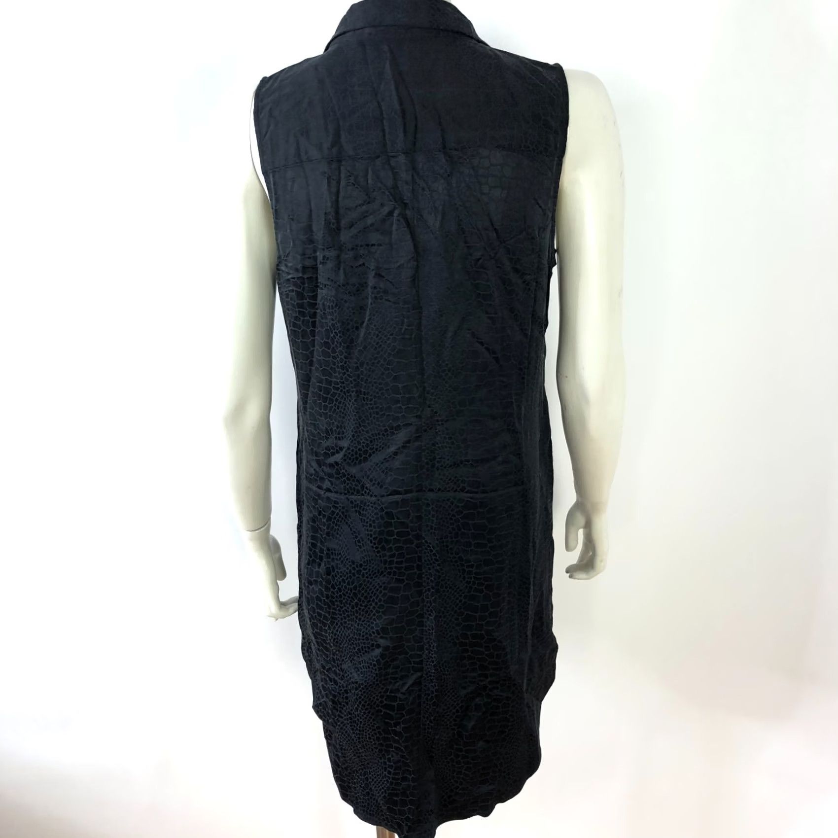 Equipment Equipment Femme Mini Dress Shirt Womens Small 100% Silk Black All Over Print Button Size S / US 4 / IT 40 - 4 Thumbnail