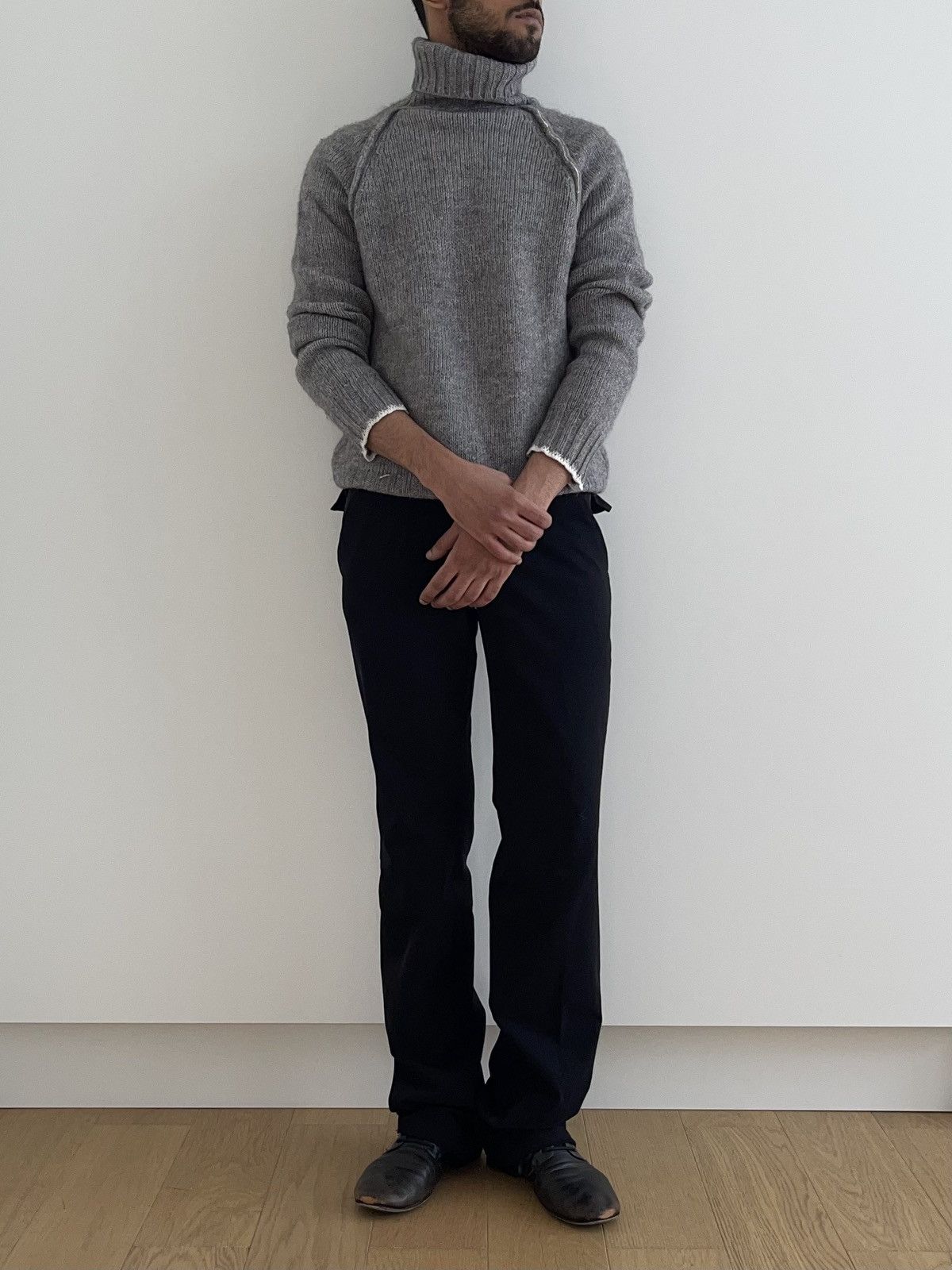 Neil Barrett Neil Barrett Fall 2003 Grey Alpaca Turtleneck Knitsweater Size US M / EU 48-50 / 2 - 11 Thumbnail