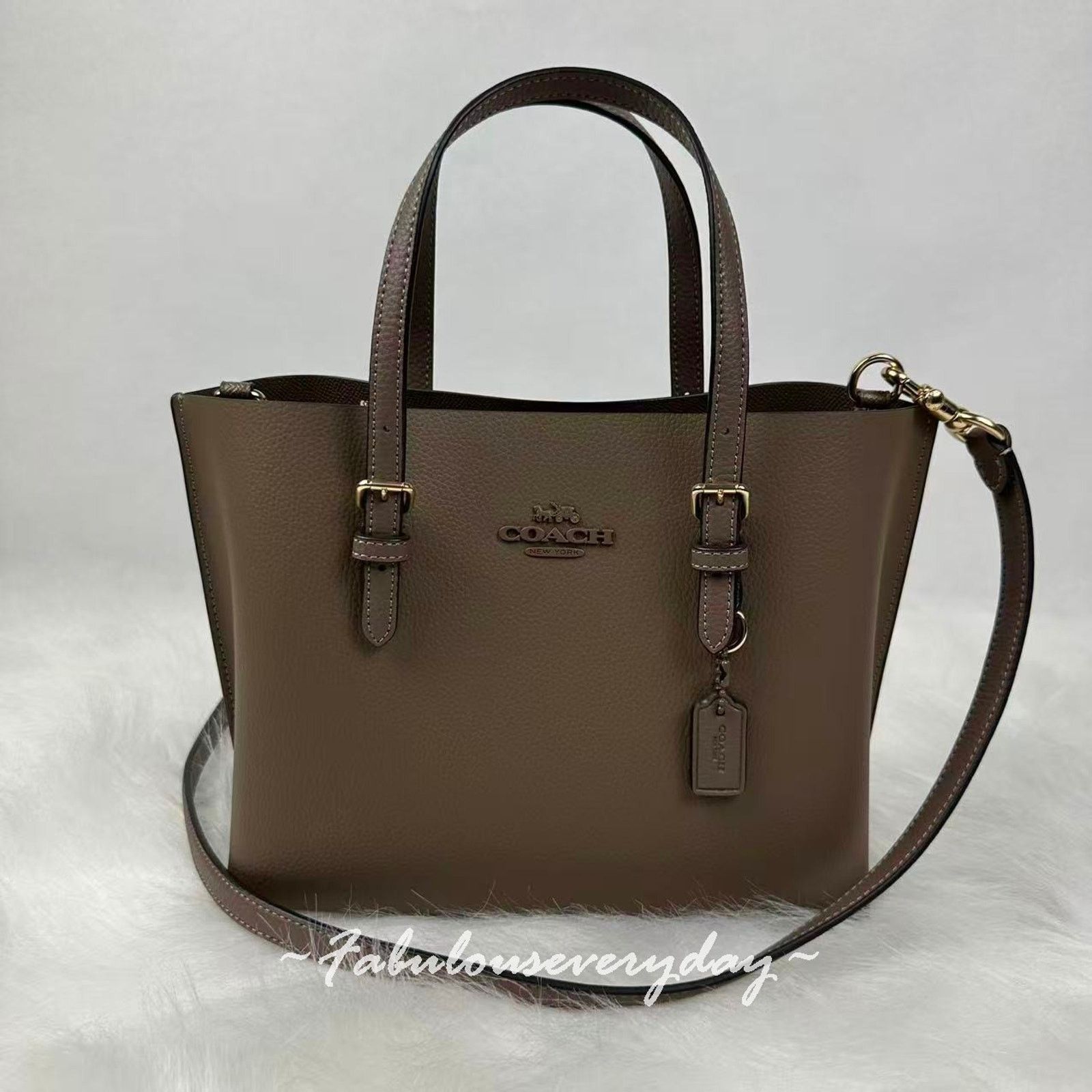 Coach × Vintage Coach Vintage Leather Tote Bag Dark Brown With Tag