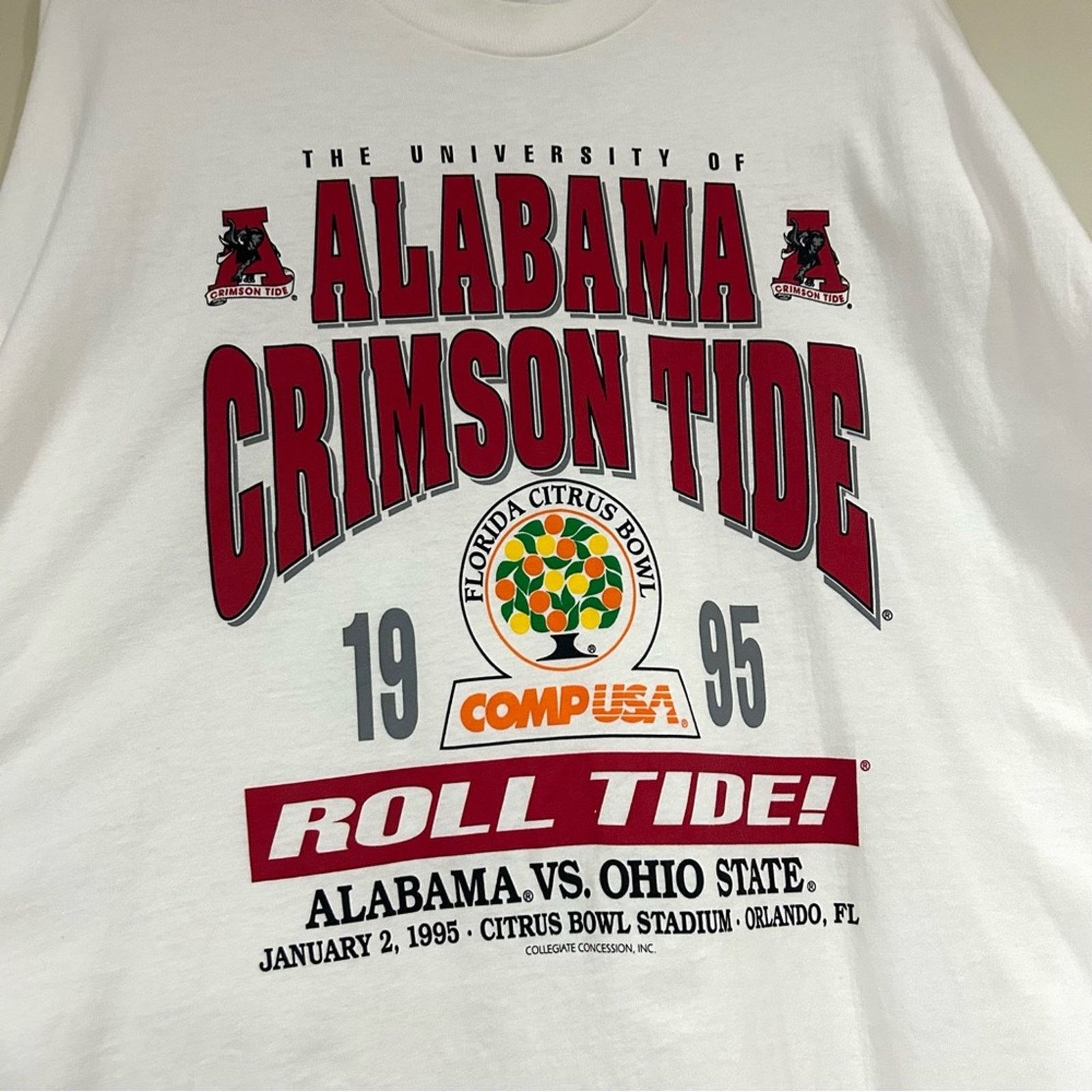 Fruit Of The Loom 1995 Alabama Crimson Tide Citrus Bowl Shirt Size US XXL / EU 58 / 5 - 2 Thumbnail
