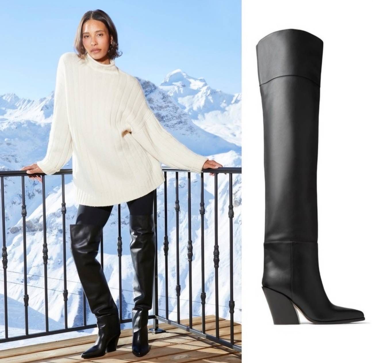 Jimmy Choo Jimmy Choo 100% Leather Maceo 85mm over-the-knee boots Size US 7 / IT 37 - 7 Thumbnail