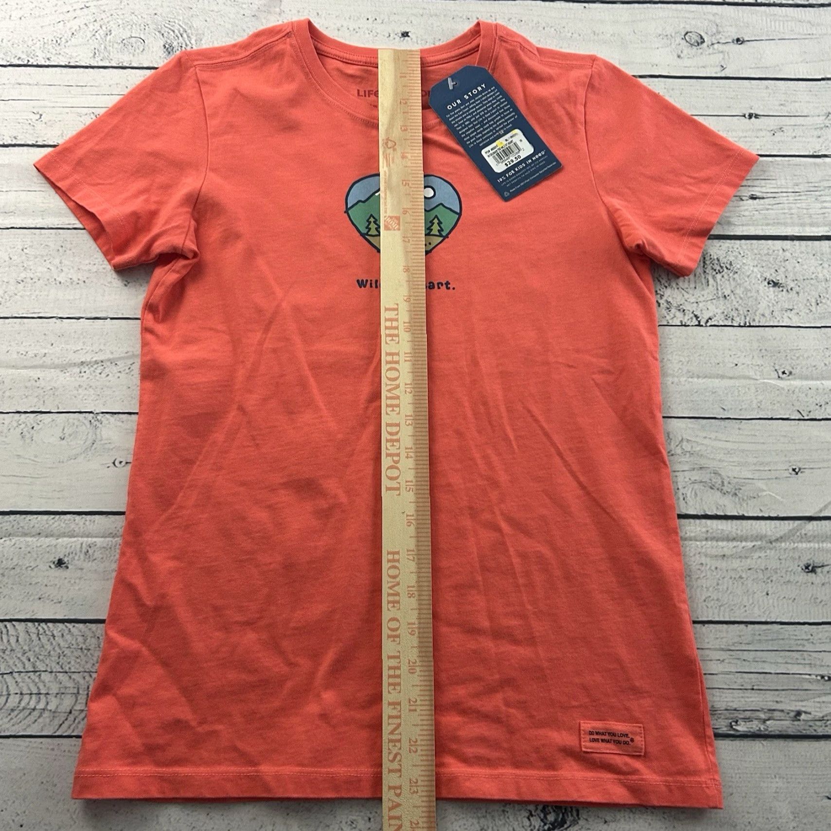 Life is Good NEW Life Is Good Wild At Heart Crusher Tee Short Sleeve T Shirt Women's XS Peach Size XS / US 0-2 / IT 36-38 - 4 Thumbnail