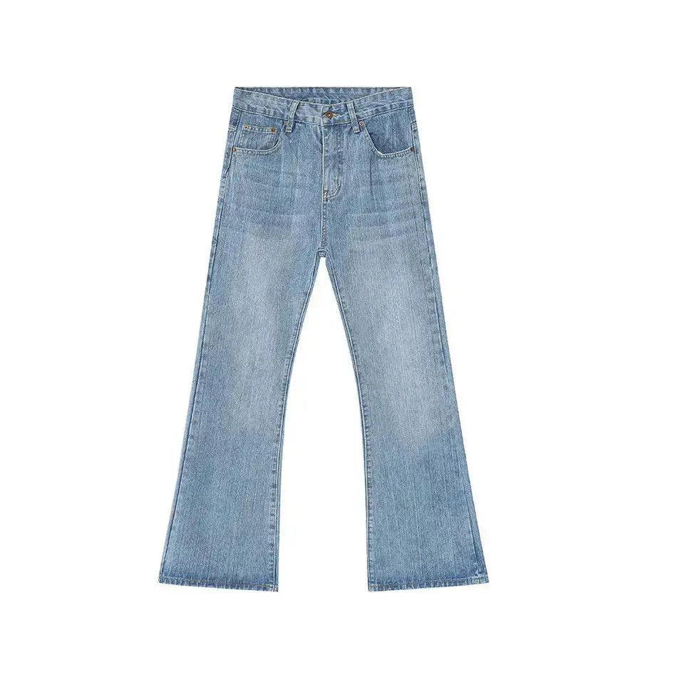 Japanese Brand Retro loose light colored micro flared jeans Size US 32 / EU 48 - 5 Thumbnail