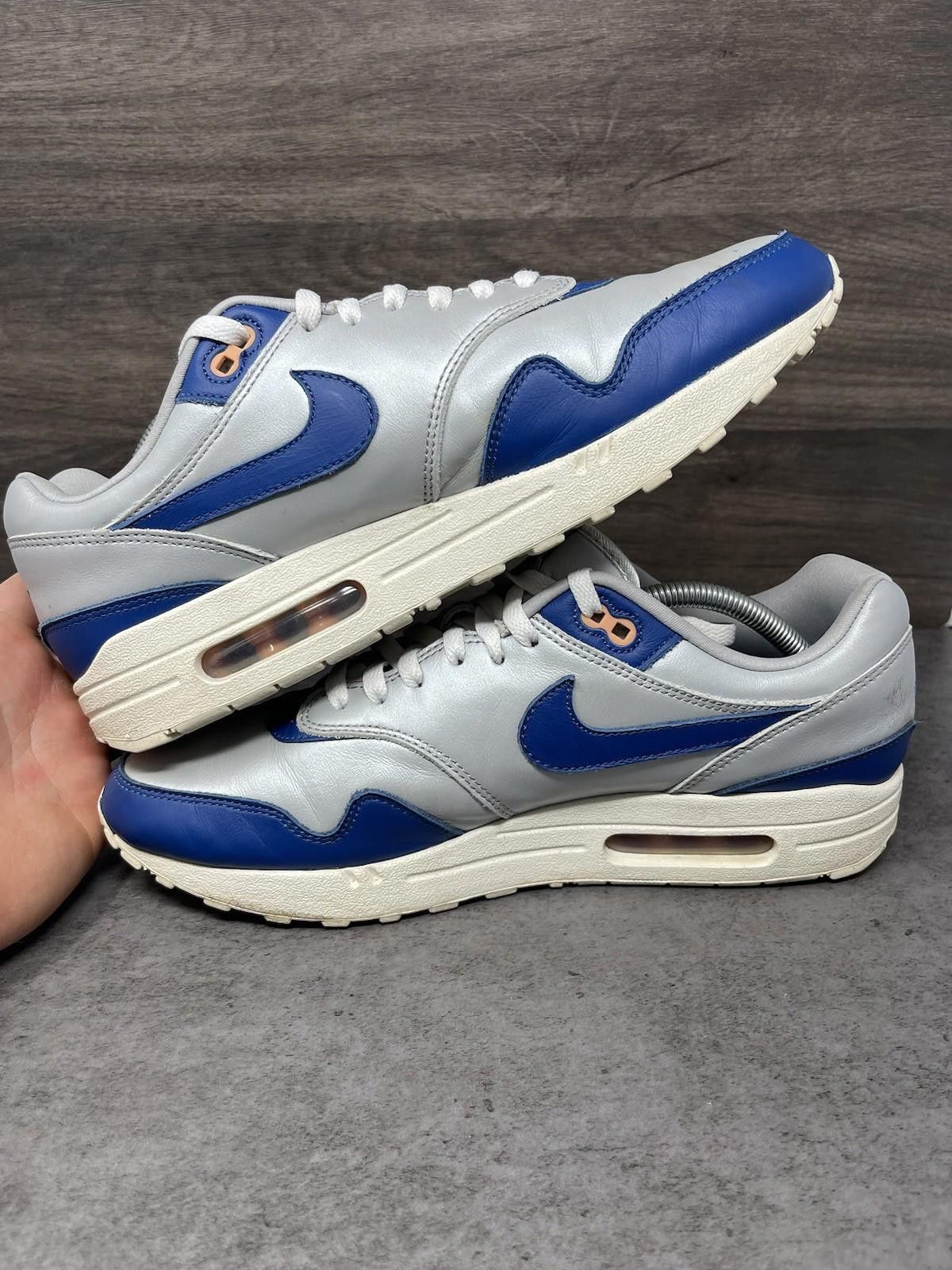 Nike Nike Air Max 1 Shoes Mens Size 11 (Womens 12.5) Blue Silver Size US 12.5 / EU 45-46 - 7 Thumbnail