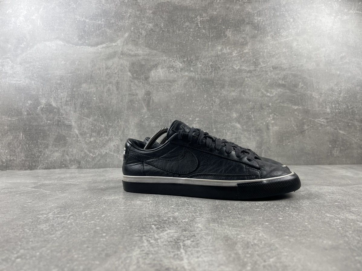 Comme des Garcons × Nike Nike Blazer & CDG Comme Des Garcons Black Leather Sneakers Size US 8 / IT 38 - 2 Thumbnail