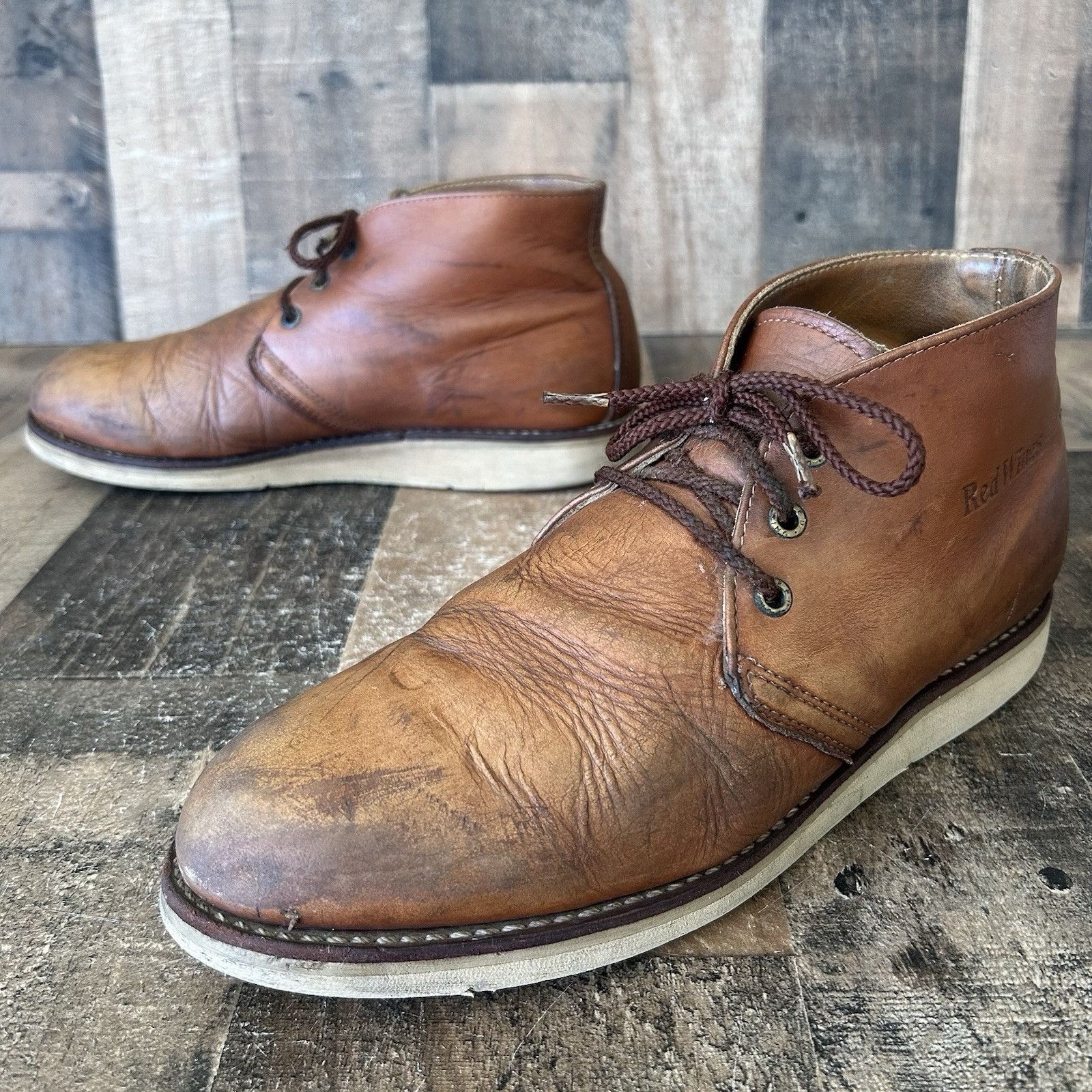 Red Wing Red Wing 595 Chukka Leather Lace Up Work Boots Mens 10 D Size US 10 / EU 43 - 1 Thumbnail