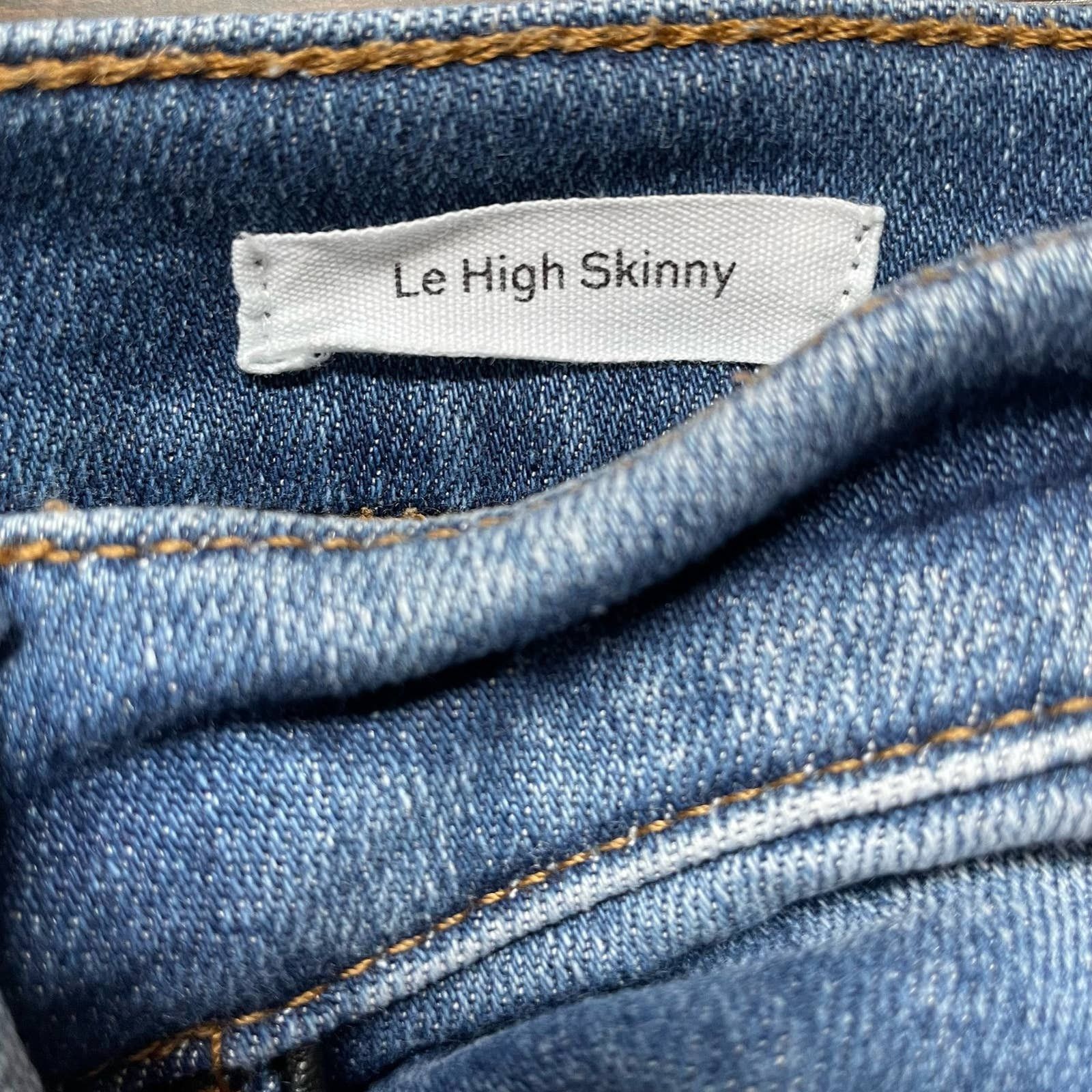 Frame Frame Le High Skinny Jean 32 Medium Wash Piping Accent Denim Size 34" / US 12 / IT 48 - 8 Thumbnail