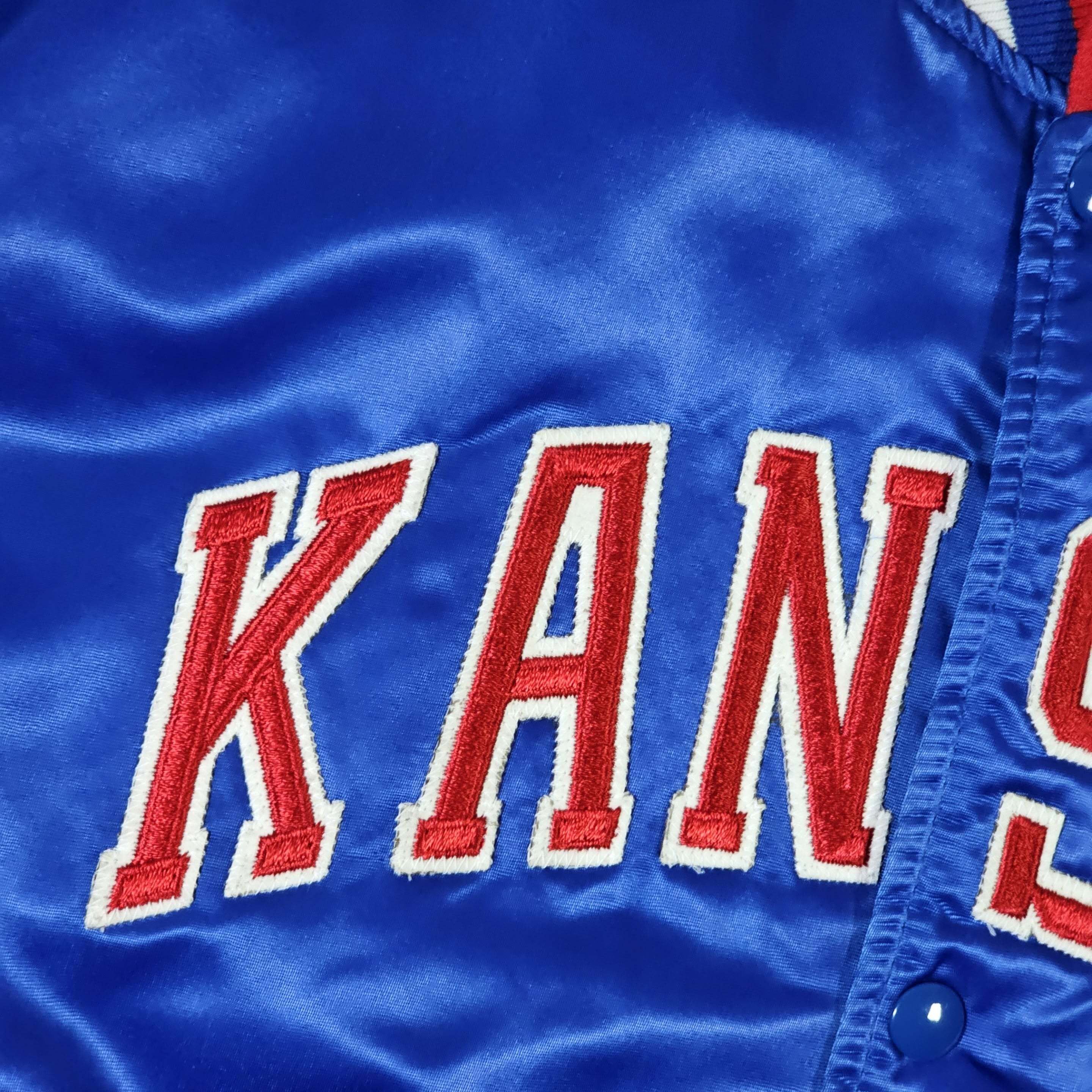 Vintage Kansas Jayhawks Vintage 80s Starter Satin Bomber Jacket Size US L / EU 52-54 / 3 - 4 Thumbnail