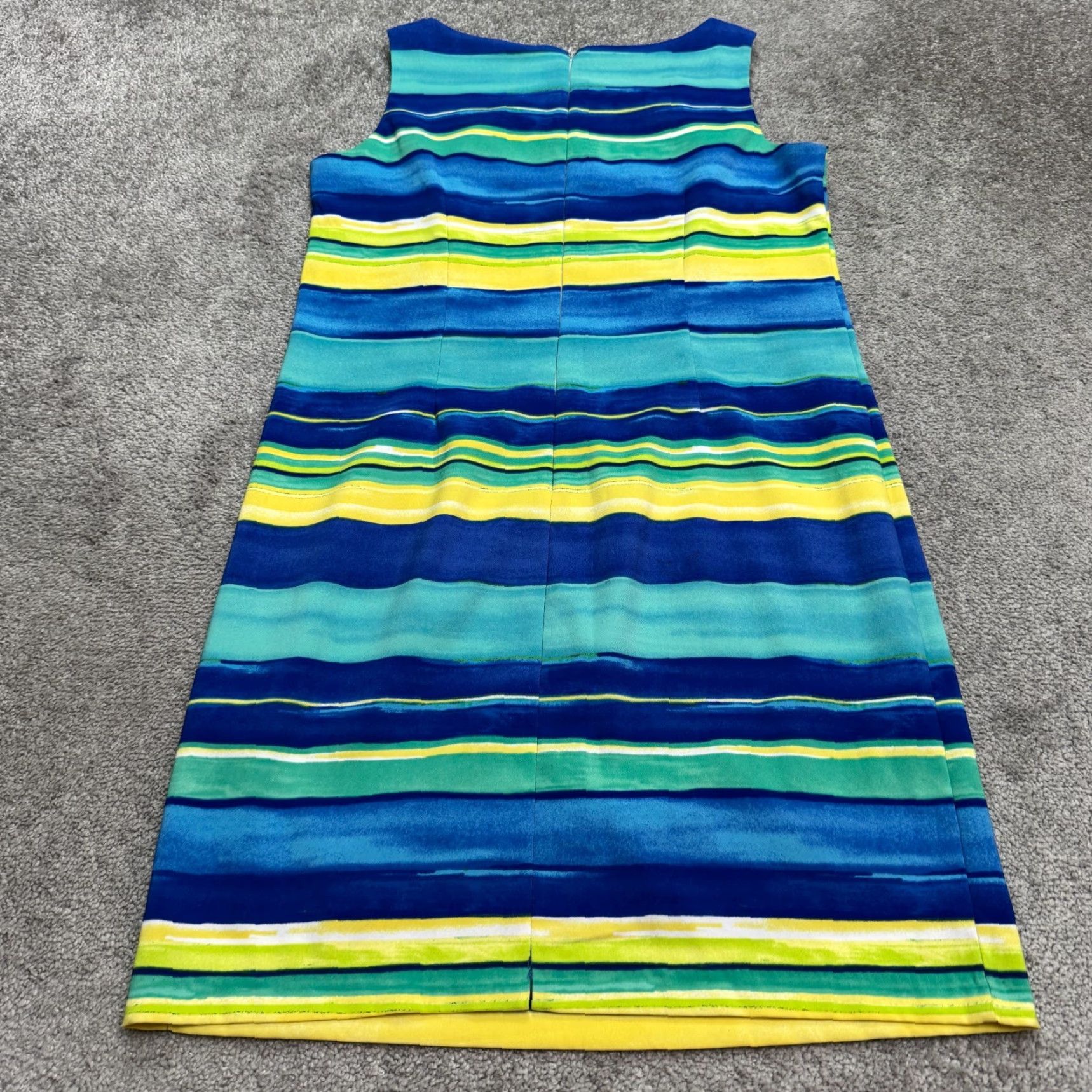 Vintage Ronni Nicole Midi Sheath Dress Womens 12 Multi Striped Keyhole Sleeveless Work Dress Size XL / US 12-14 / IT 48-50 - 2 Thumbnail