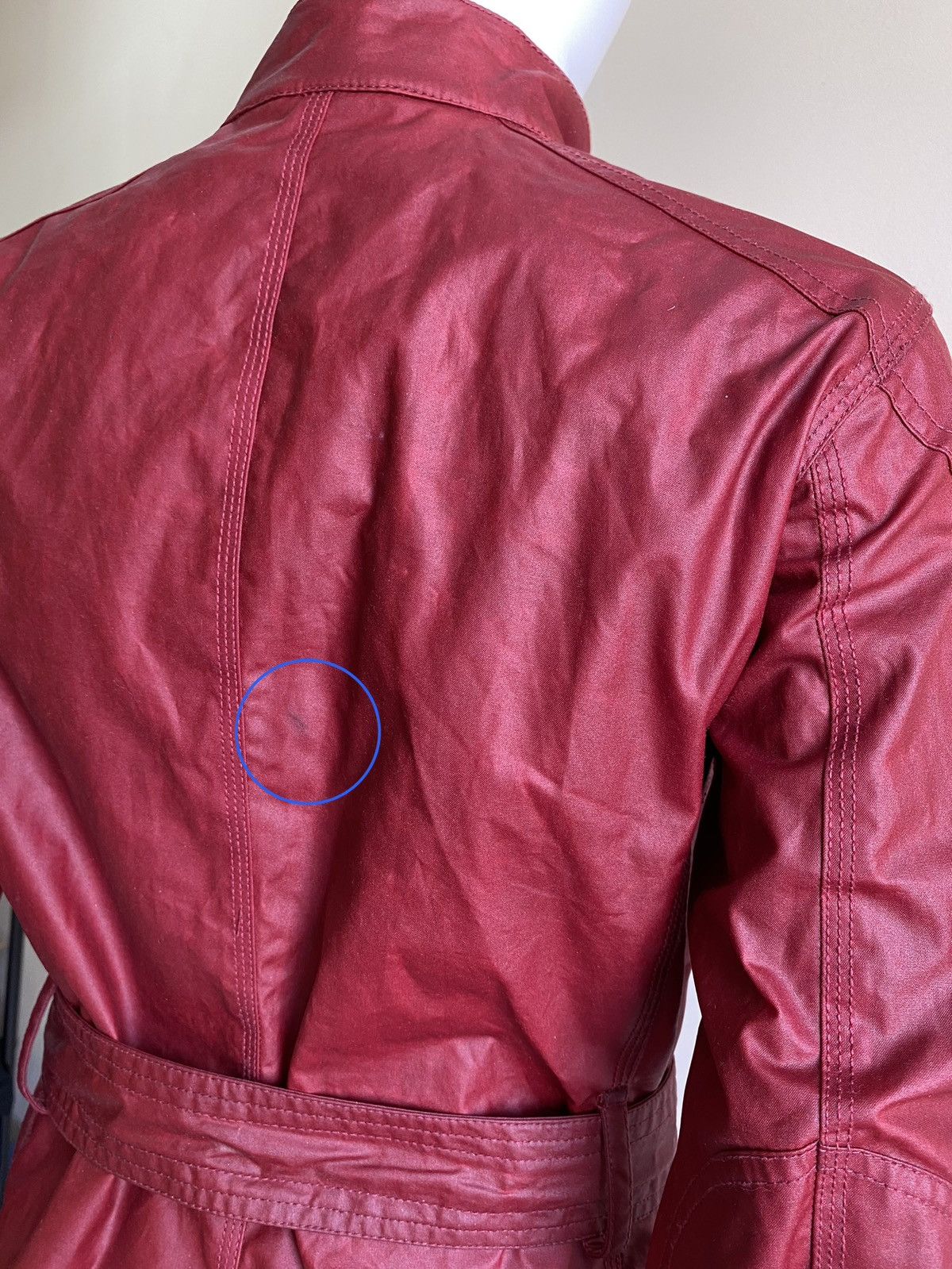 Belstaff Belstaff Womens Red Waxed Roadmaster Belted Jacket Size 40 Size S / US 4 / IT 40 - 15 Thumbnail
