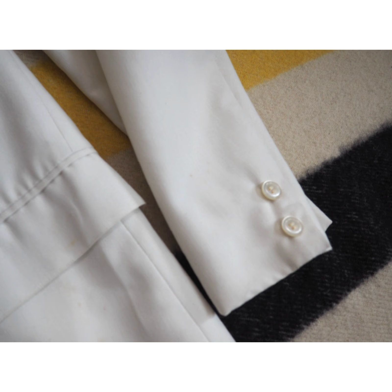 After Six VTG 50s AfterSix Rudofker White Rockabilly Distress Button Blazer Gab Jacket 42R Size 42R - 7 Thumbnail