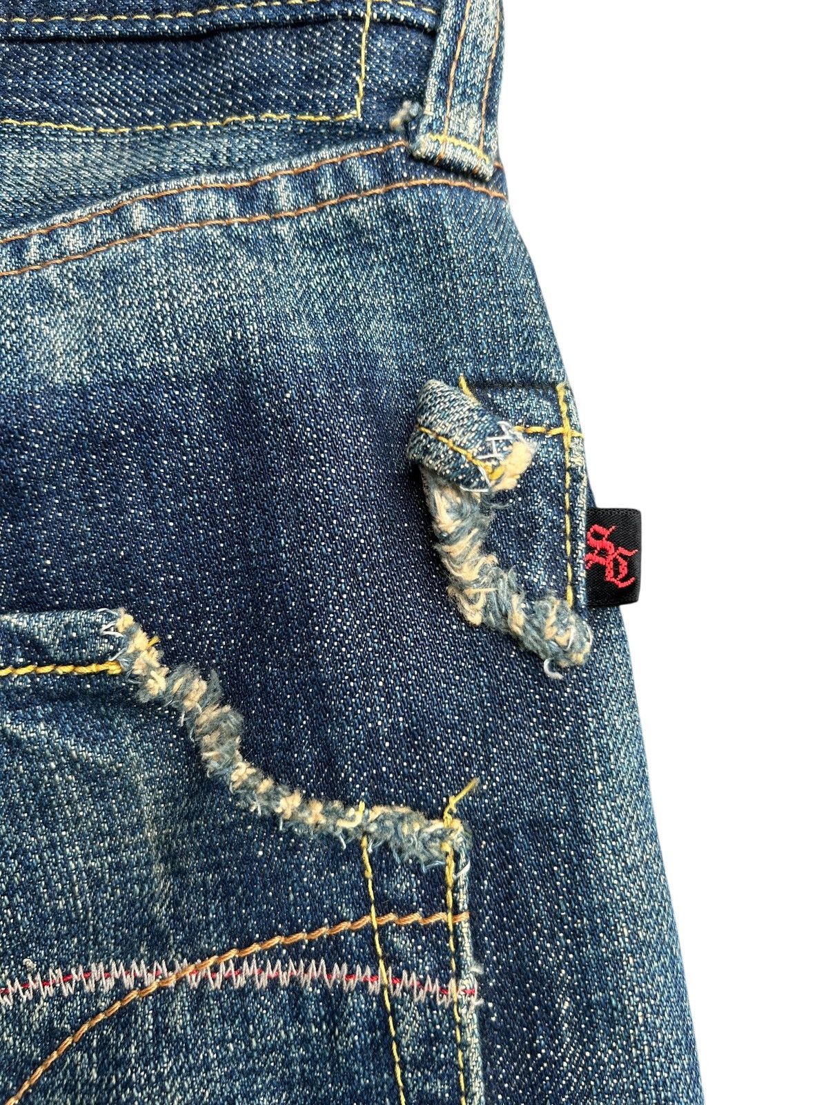 Kapital FLARE VINTAGE SWEET CAMEL SELVEDGE BUCKLE BACK DENIM JEAN Size US 31 - 13 Thumbnail