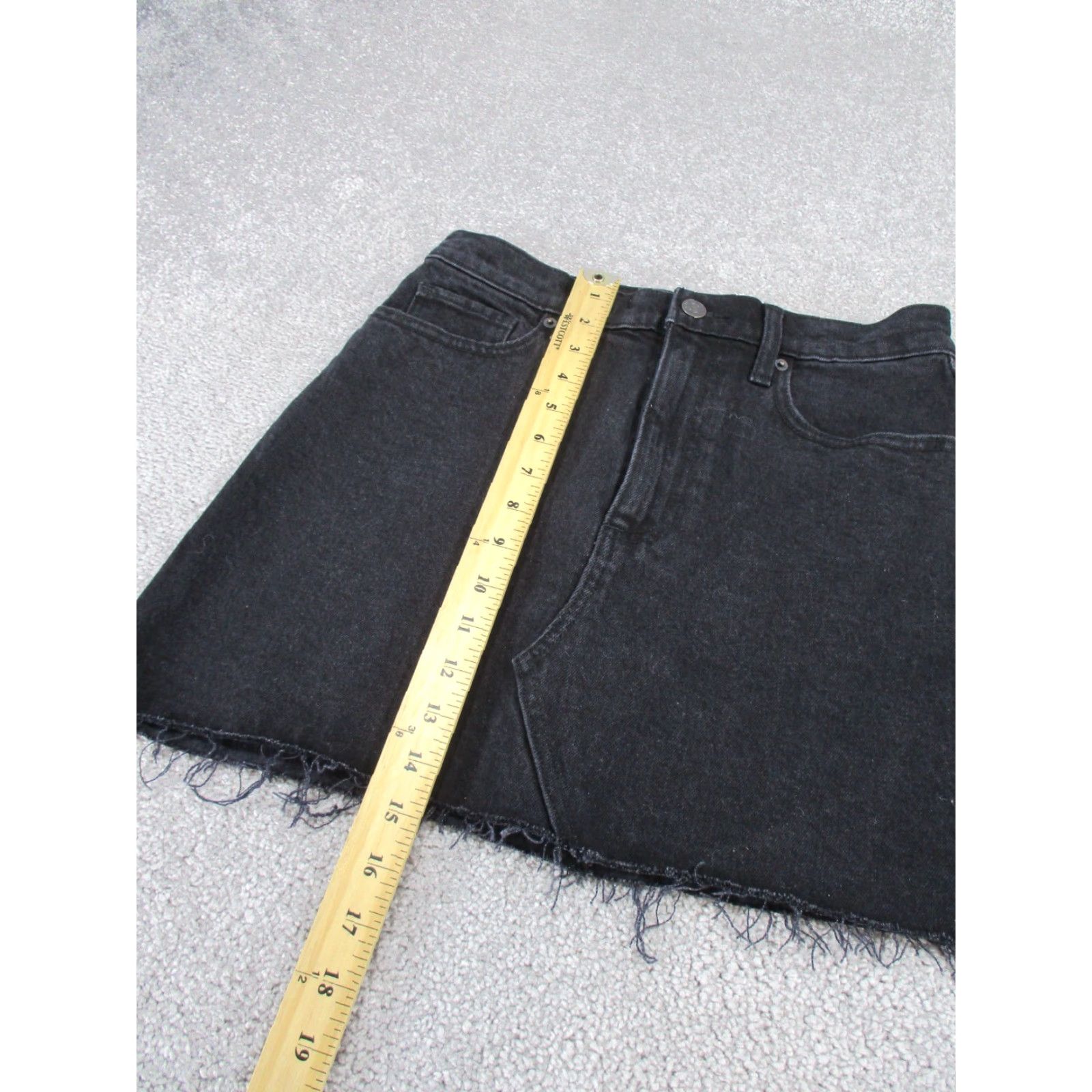 Abercrombie & Fitch Abercrombie & Fitch Skirt Womens 27 Black Denim High Rise A Line Mini Size 27" / US 4 / IT 40 - 3 Thumbnail