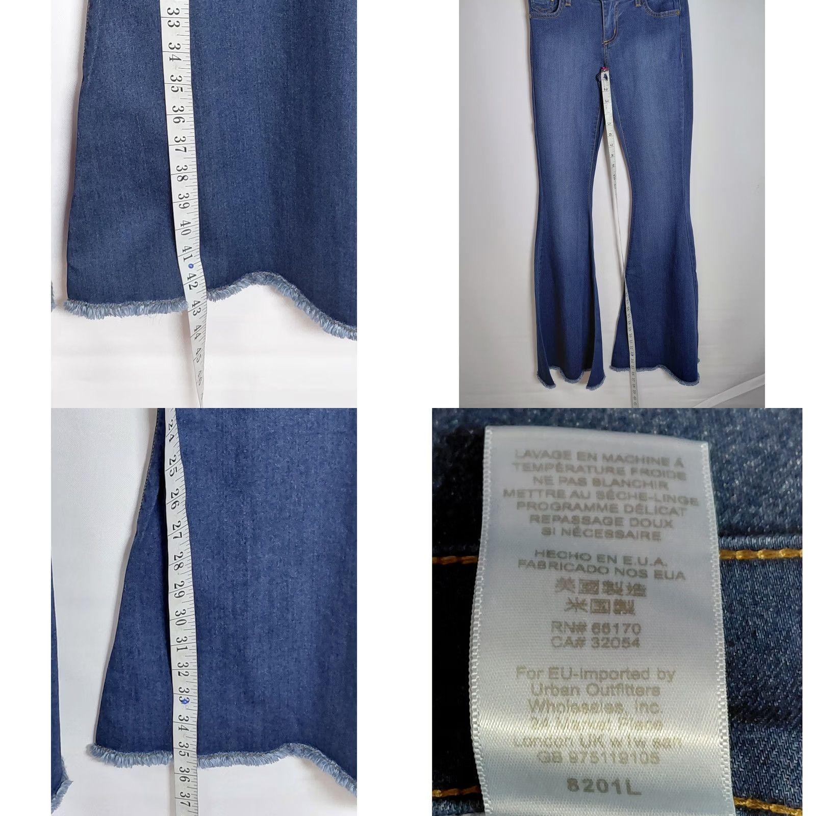 Free People FREE PEOPLE Jeans Blue Solid Denim Women Size 25 Regular Flared Stretch Comfort Spring Fall Party Girls`? No Size 42" / US 20 - 8 Thumbnail
