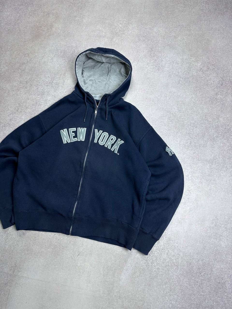 Vintage Vintage 90s New York Boxy Archival Zip Hoodie Rare Y2K L Size US XL / EU 56 / 4 - 3 Thumbnail