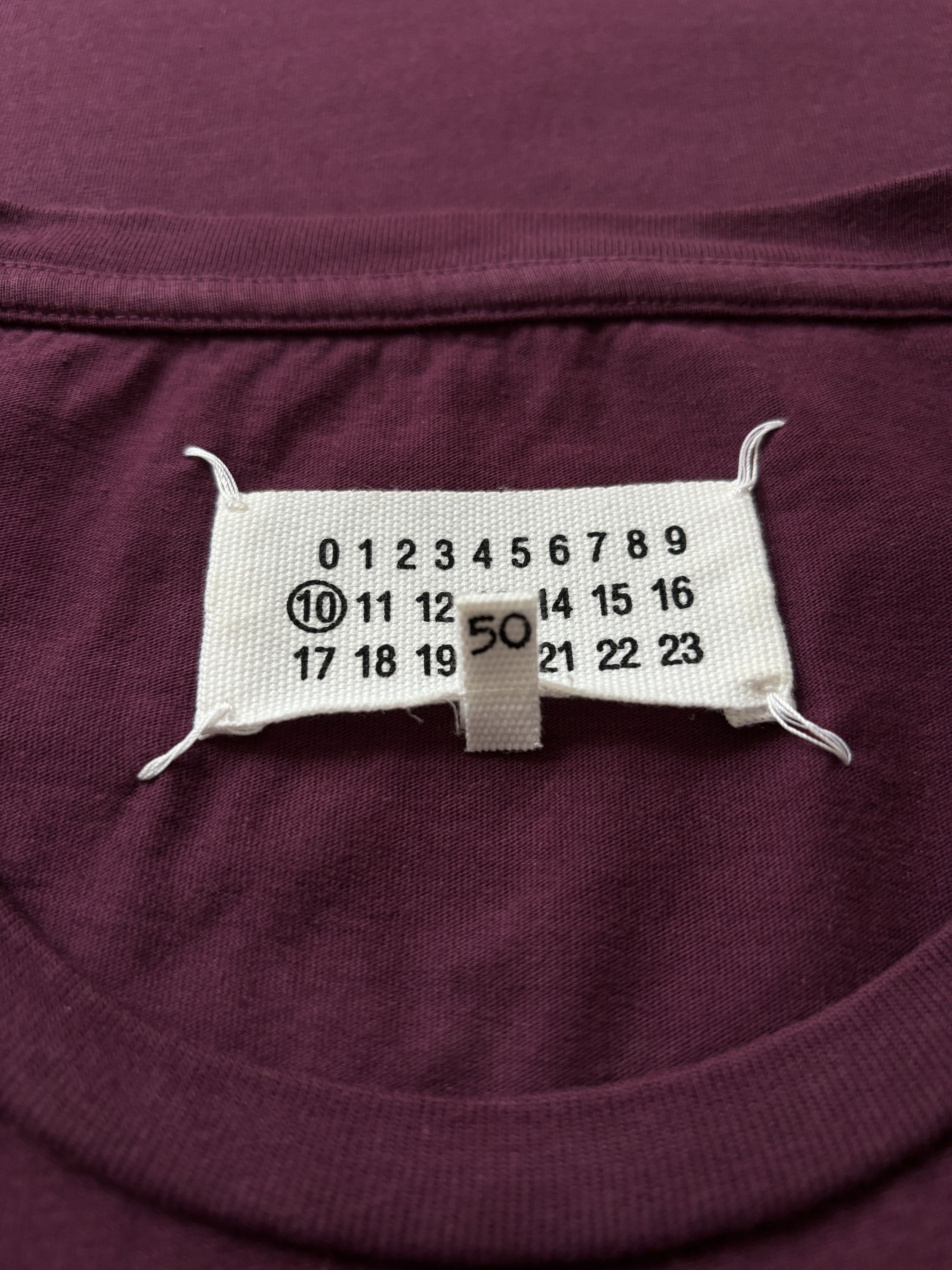 Maison Margiela 2017 Margiela Burgundy Short Sleeve T-Shirt Size US M / EU 48-50 / 2 - 4 Thumbnail