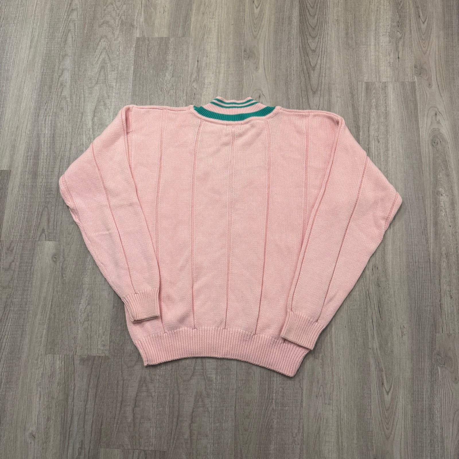 Izod Vintage Izod Sweater Men's Extra Large XL Pink Teal Striped Size US XL / EU 56 / 4 - 5 Thumbnail