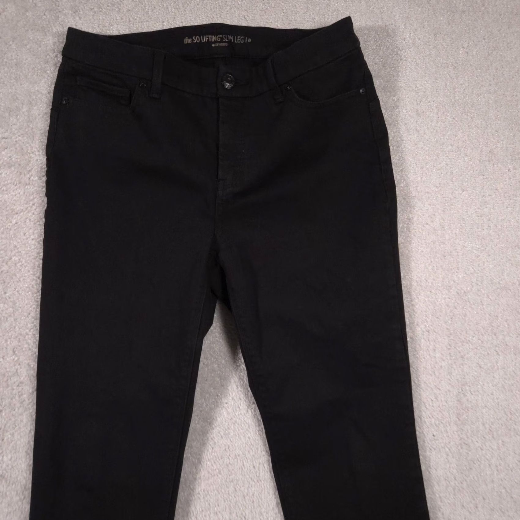 Vintage Chico's So Lifting Slim Jeans Womens 0 Short Black Dark Wash Mid Rise Stretch Jeans Size 25" / US 0 / IT 36 - 4 Thumbnail