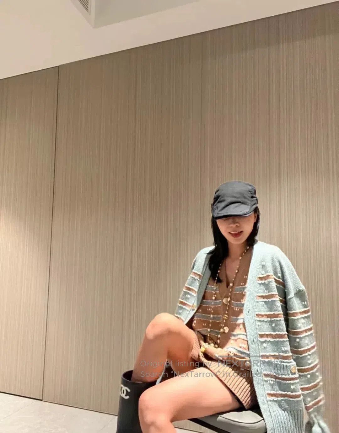 Chanel Chanel Blue Stripe Cashmere Cardigan. Size XXS / US 00 / IT 34 - 8 Thumbnail