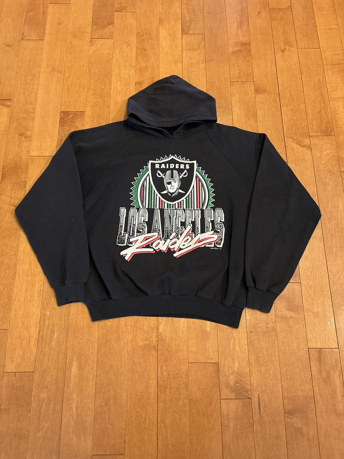 NFL × Vintage VINTAGE 90s LA RAIDERS HOODIE Size US L / EU 52-54 / 3 - 1 Thumbnail
