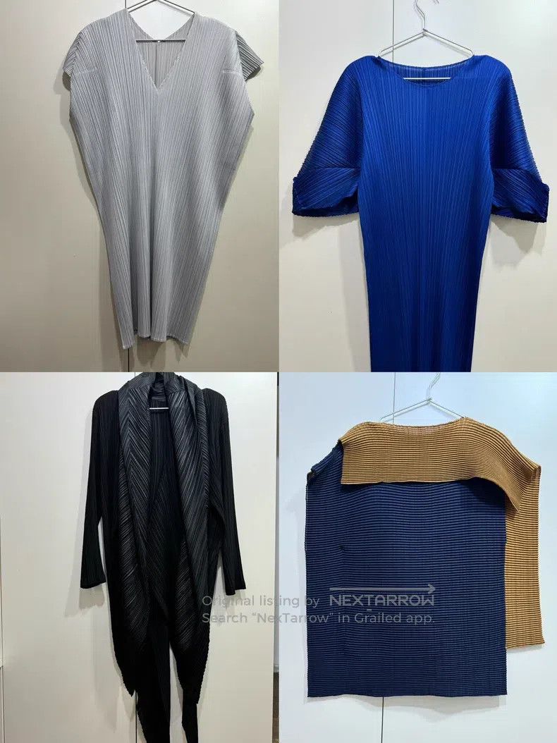 Issey Miyake Issey Miyake size:3 Blue Black Midi Skirt Size 22" - 7 Thumbnail