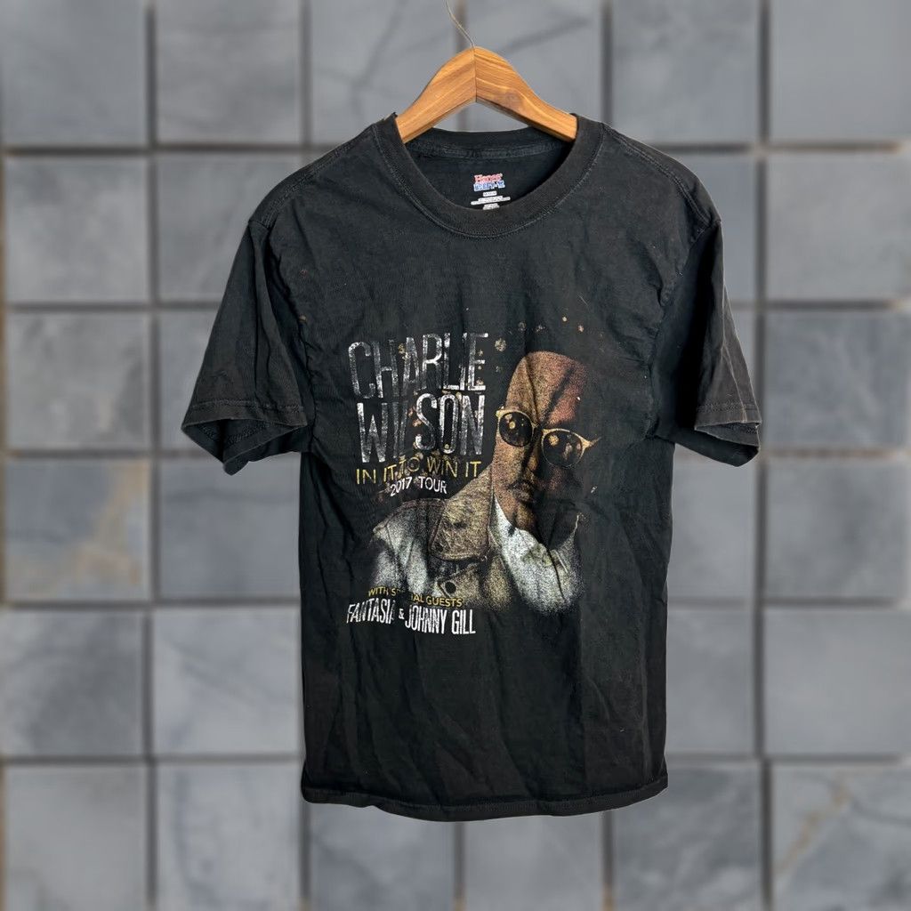 Hanes Hanes Men's Charlie Wilson In It To Win It 2017 Tour T Shirt Black M Hanes 3026 T-Shirt Graphic Print Short Sleeve Cotton Funny Music Shirt Mens Size US M / EU 48-50 / 2 - 1 Thumbnail