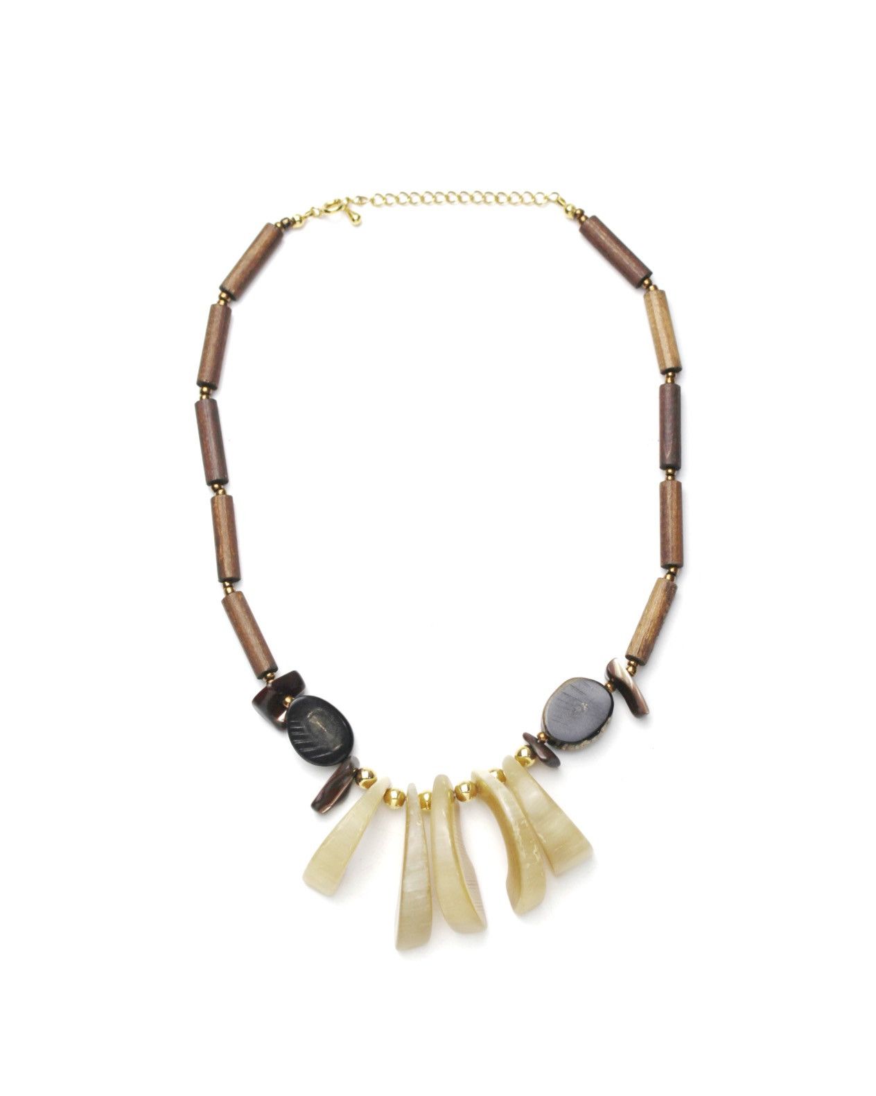 Vintage 2000S JAPANESE HANDCRAFTED NECKLACE BUFFALO HORN WOODEN Size ONE SIZE - 1 Thumbnail